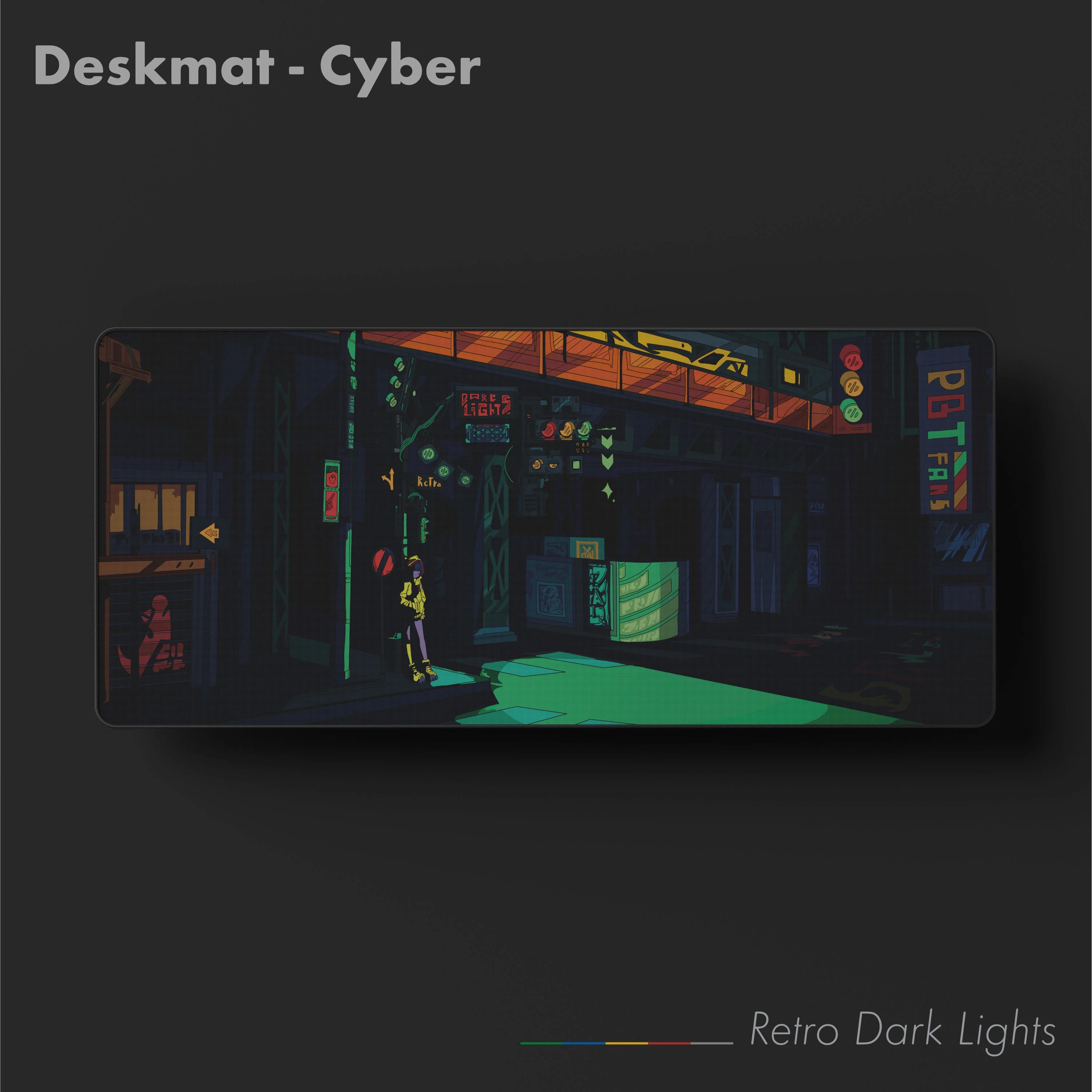 (In Stock) PBTfans Retro Dark Lights R2 Deskmats