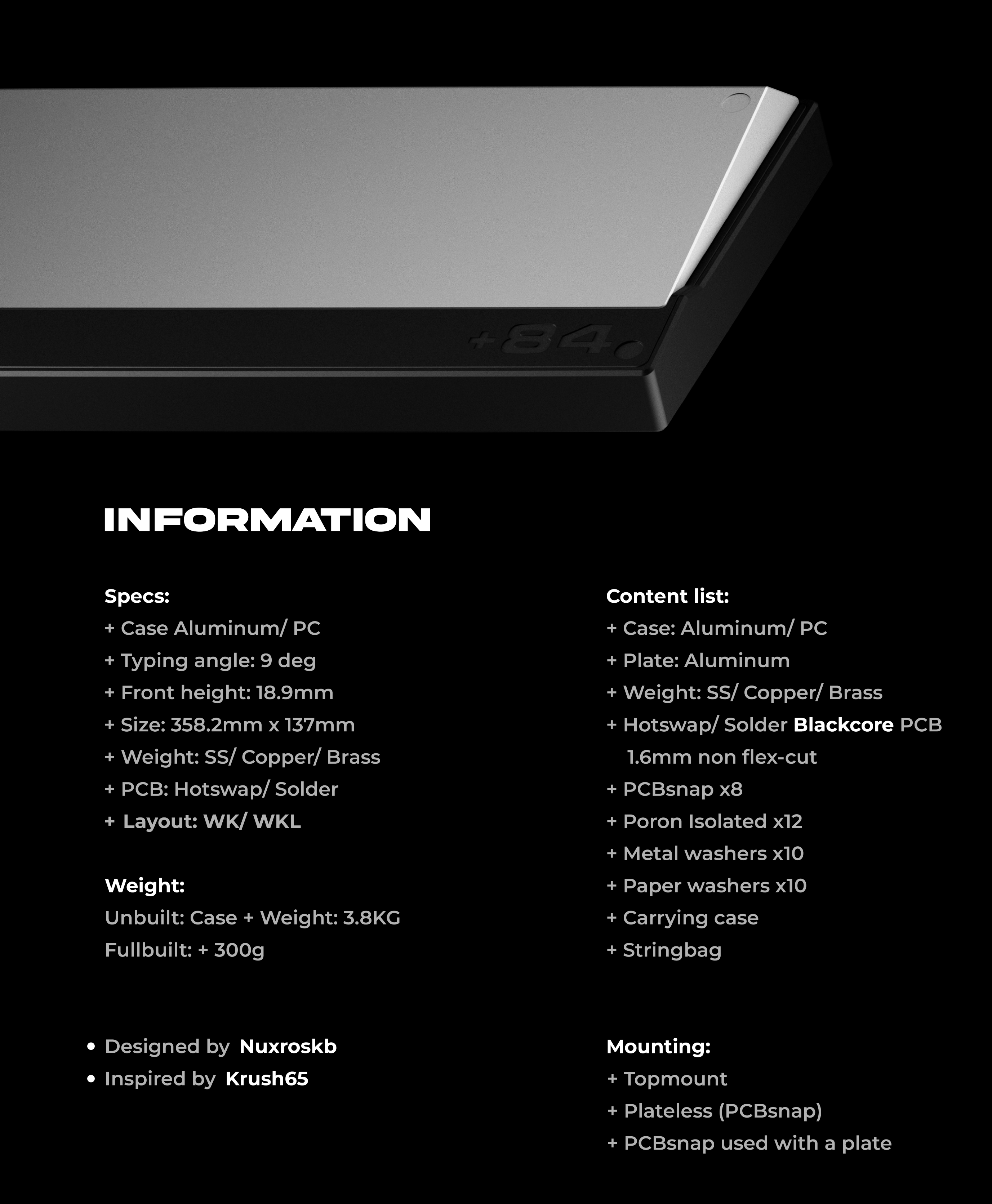 (Coming Soon) Nuxros +84 TKL Keyboard Kit