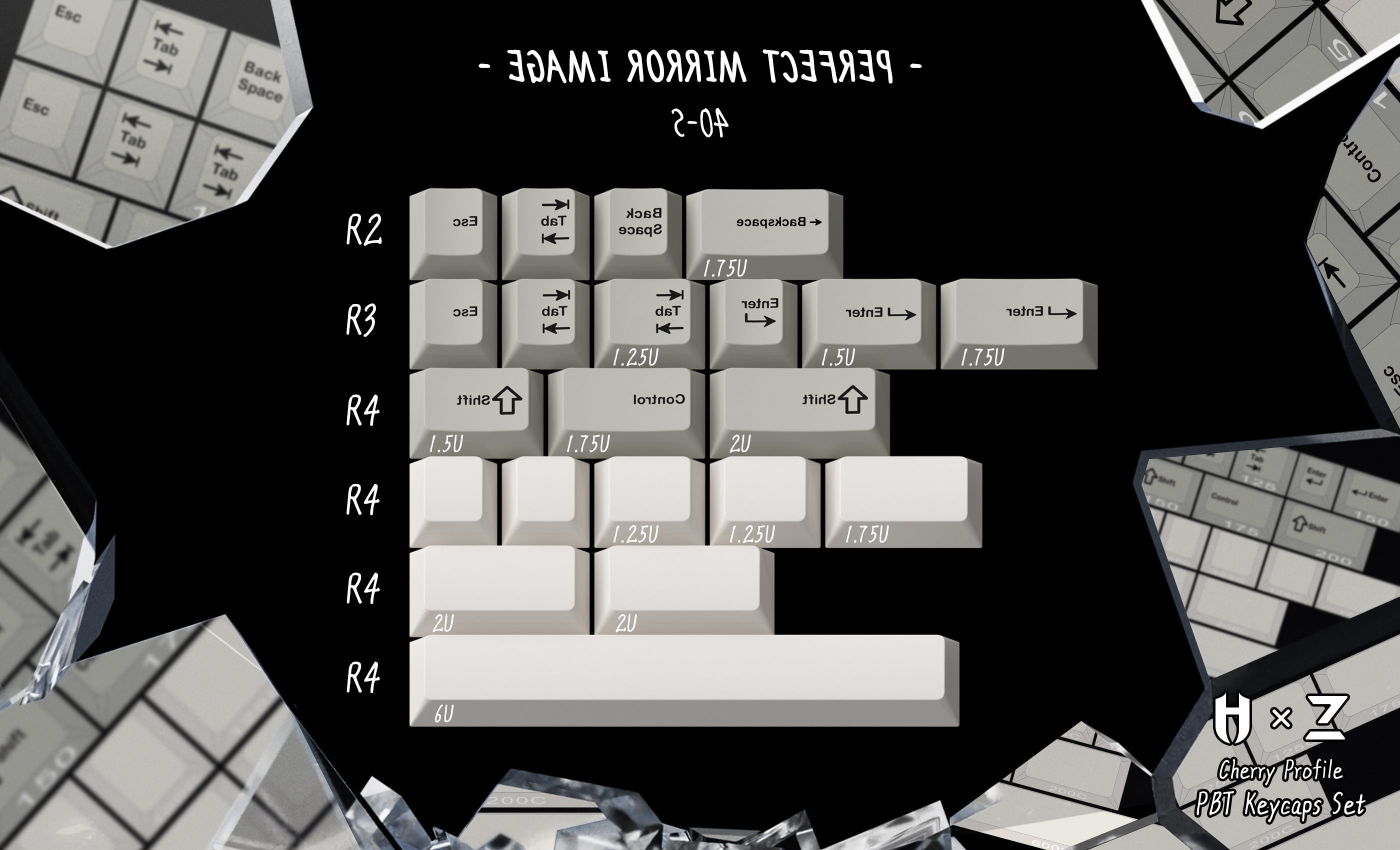 (In Stock) Zero-G Studio x Hammer PBT "Mirror Image" Keycaps