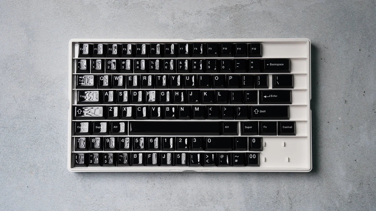 (In Stock) SW White on Black UV Version Polished Keycaps