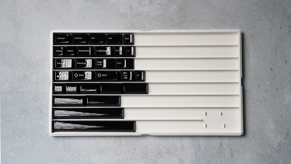 (In Stock) SW White on Black UV Version Polished Keycaps