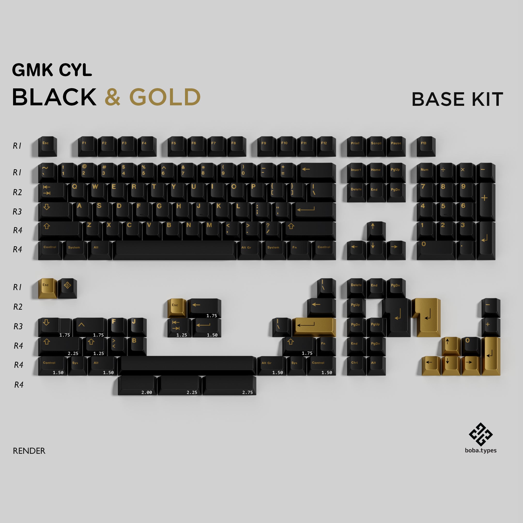 (Group Buy) GMK Black & Gold