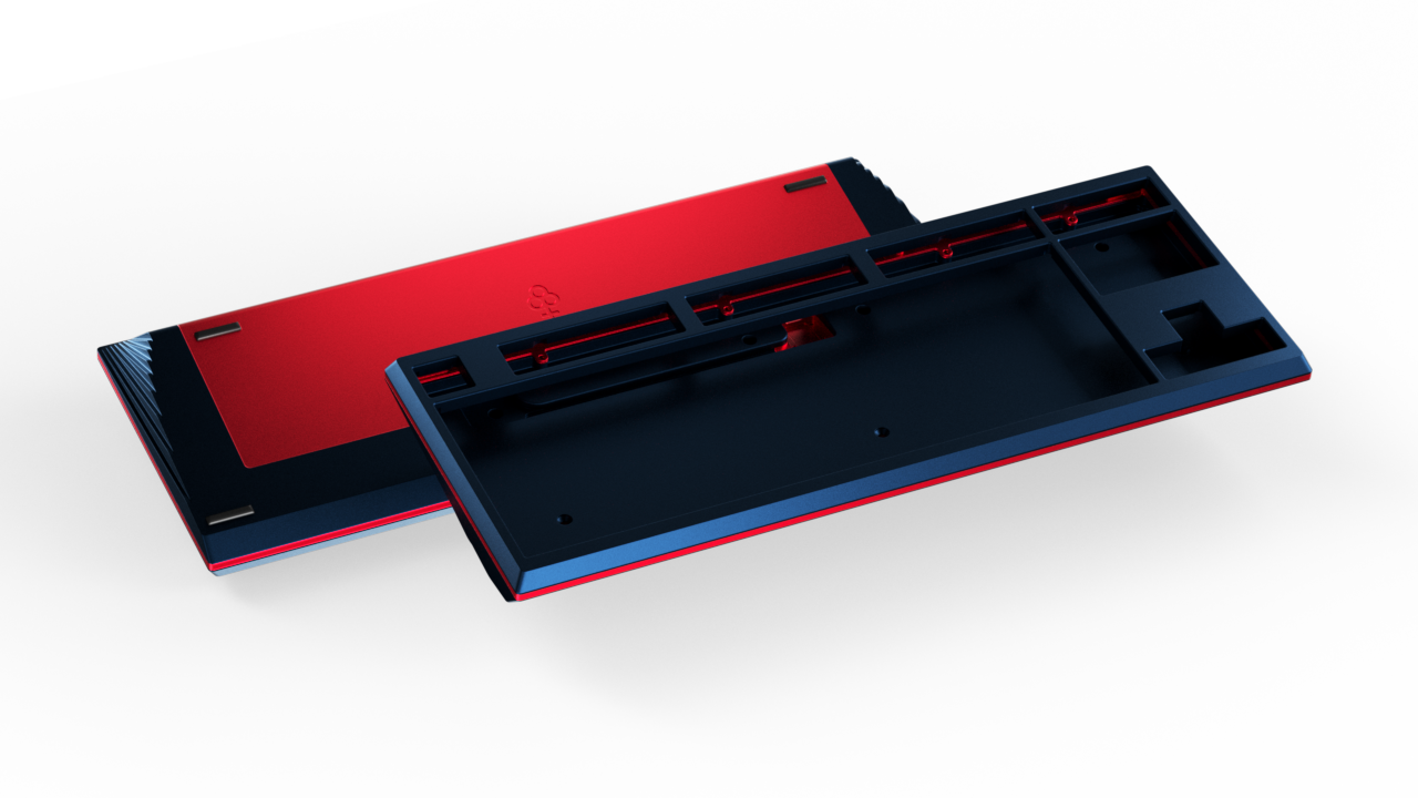 render of Keycult No. 3 navy with red accents