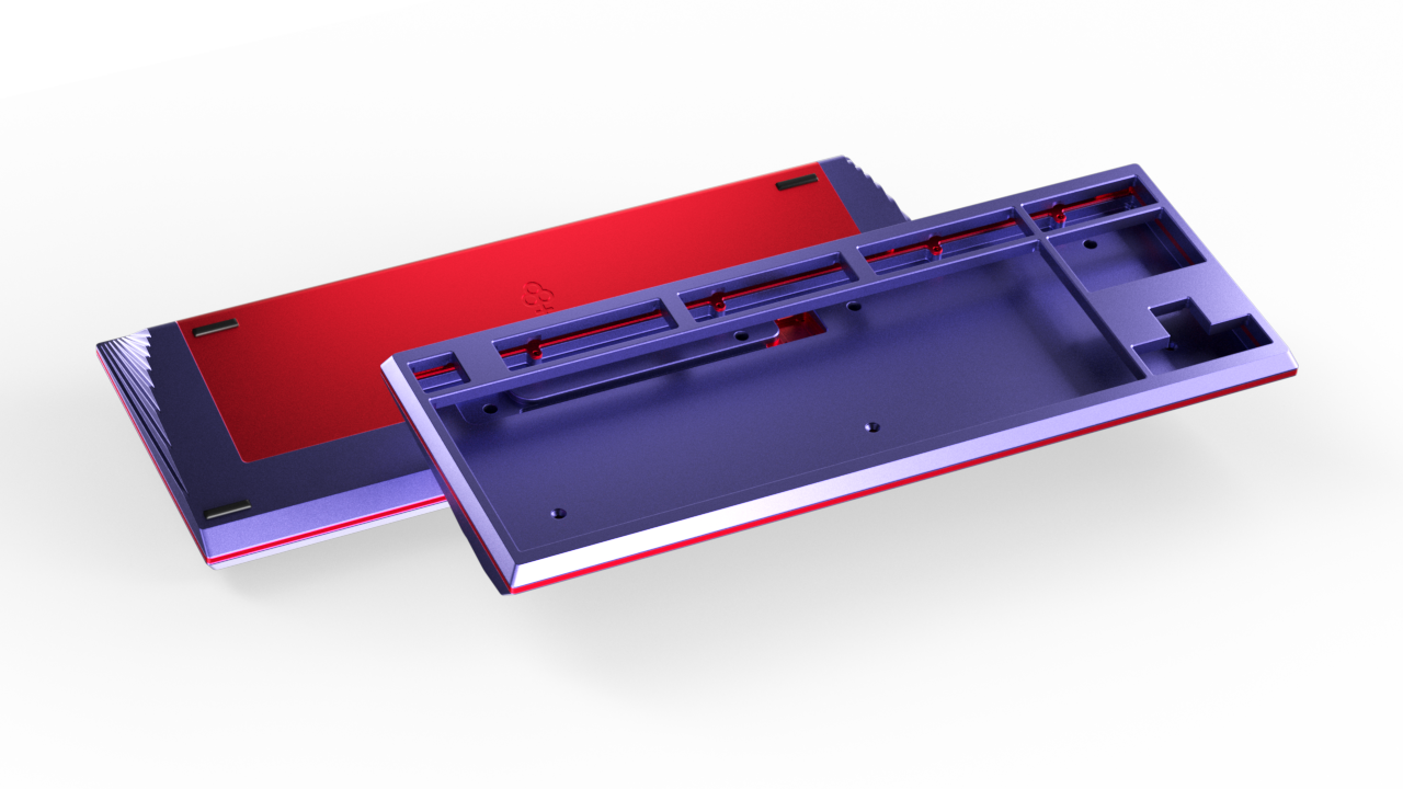 render of Keycult No. 3 purple with red accents