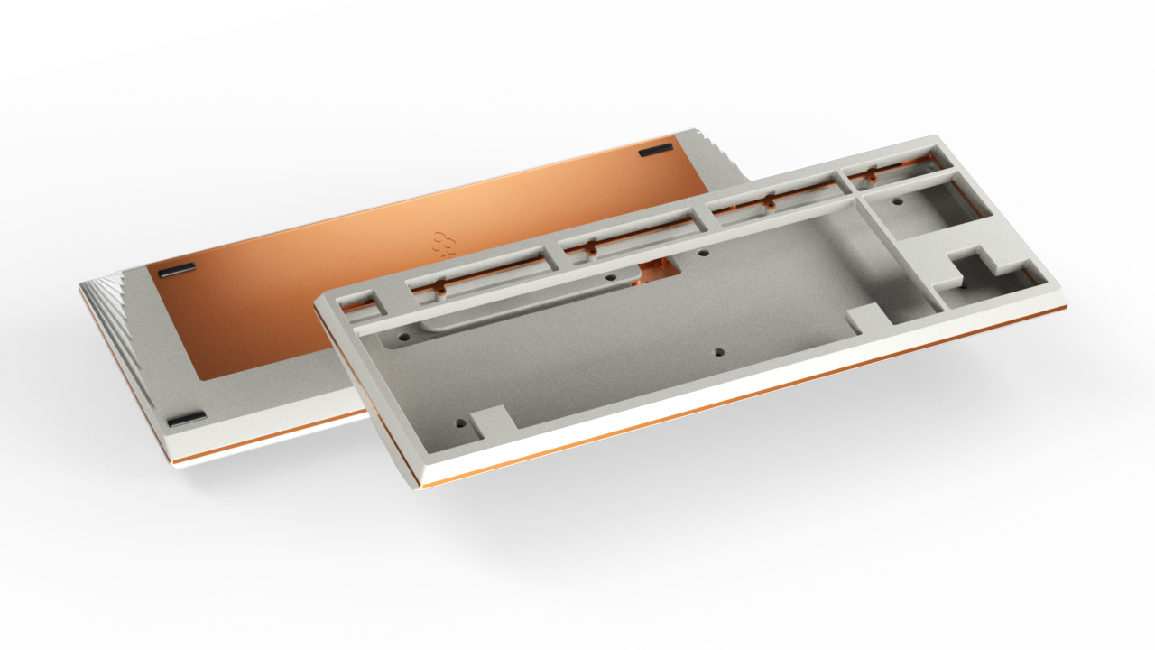 render of Keycult No. 3 white with copper accents
