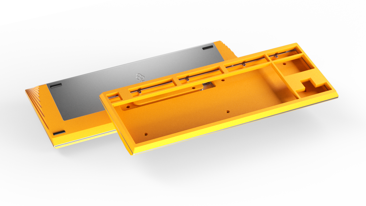 render of Keycult No. 3 yellow with silver accents