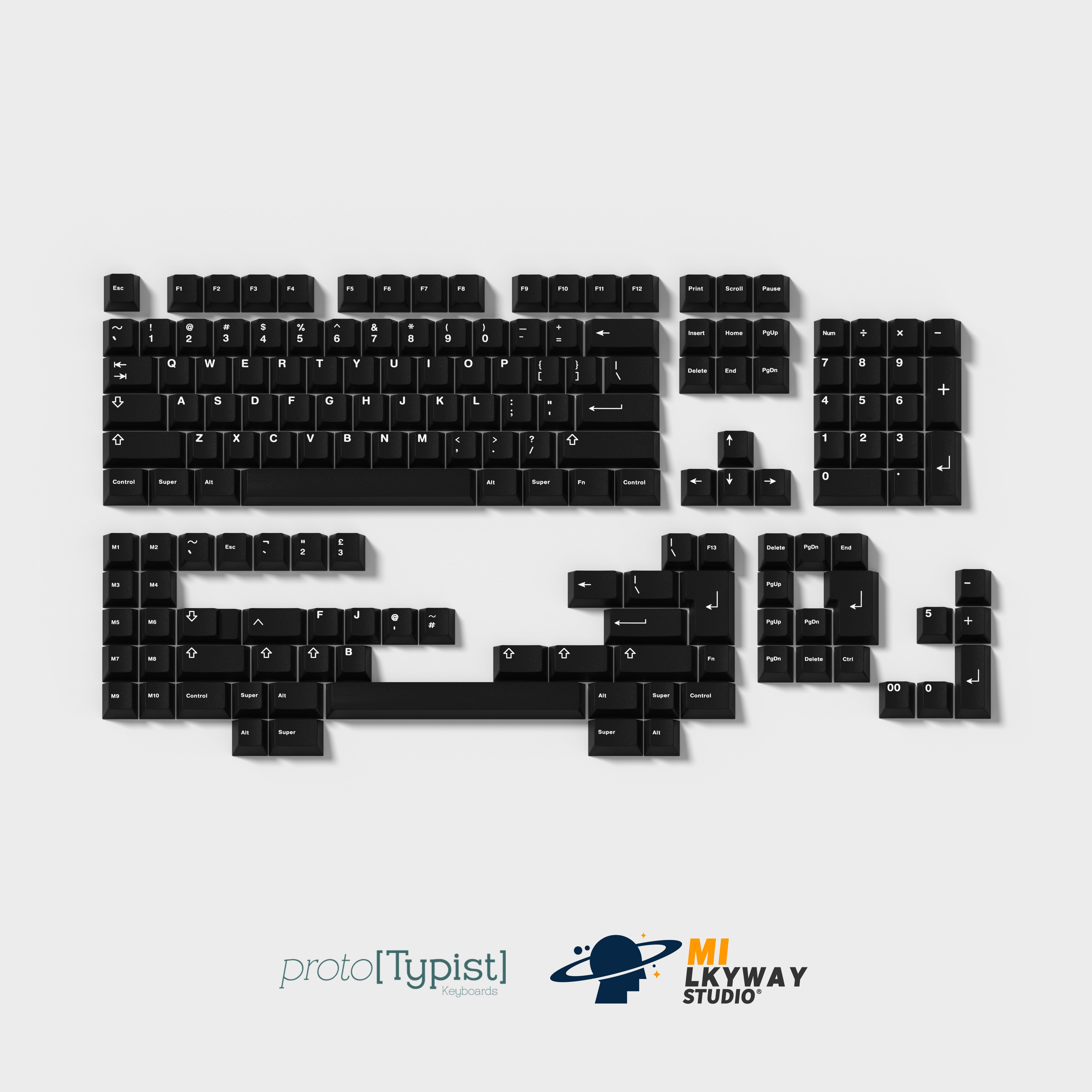 (In Stock) MW x PT White on Black Keycaps