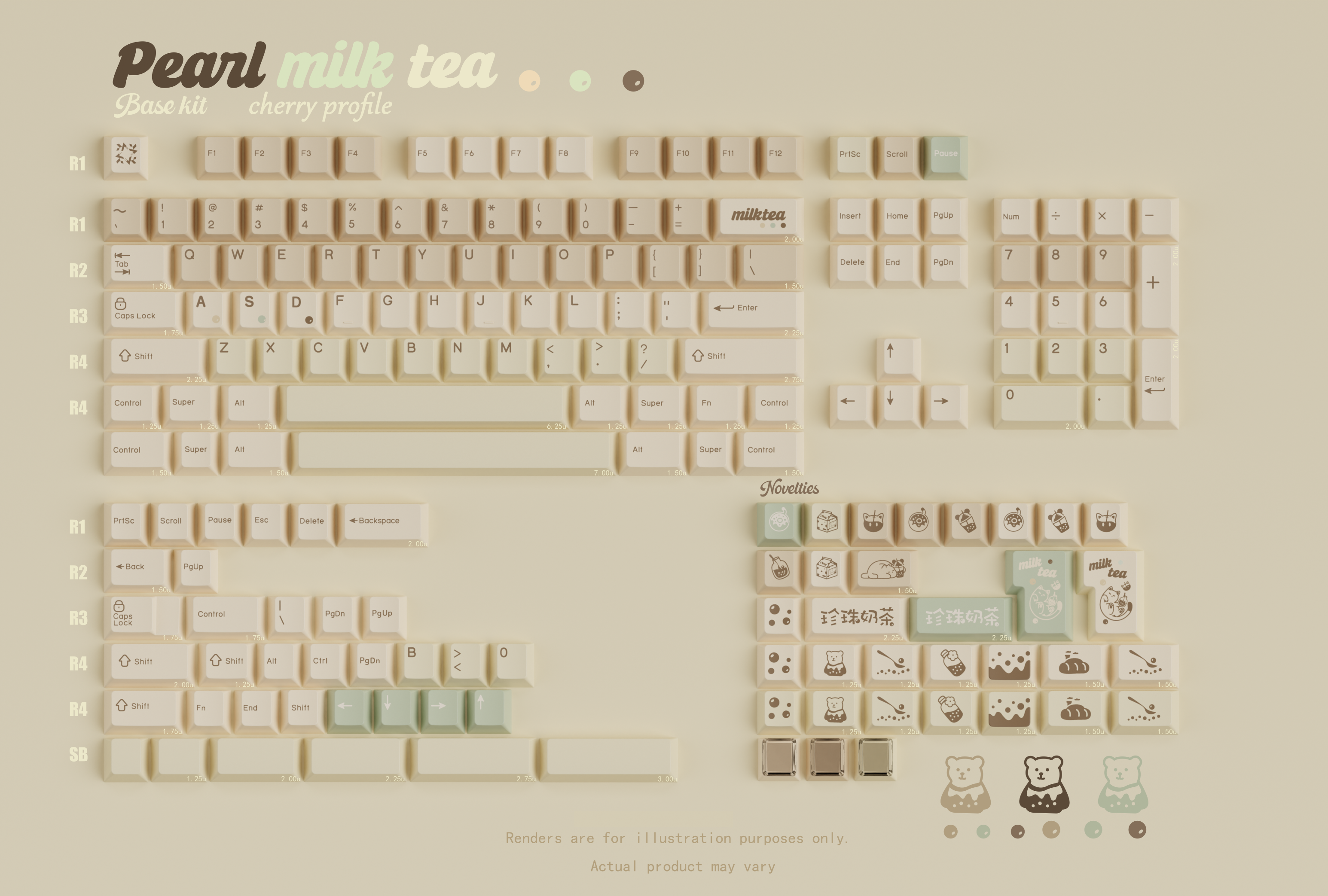 (Pre-Order) QK Pearl Milk Tea Keycaps