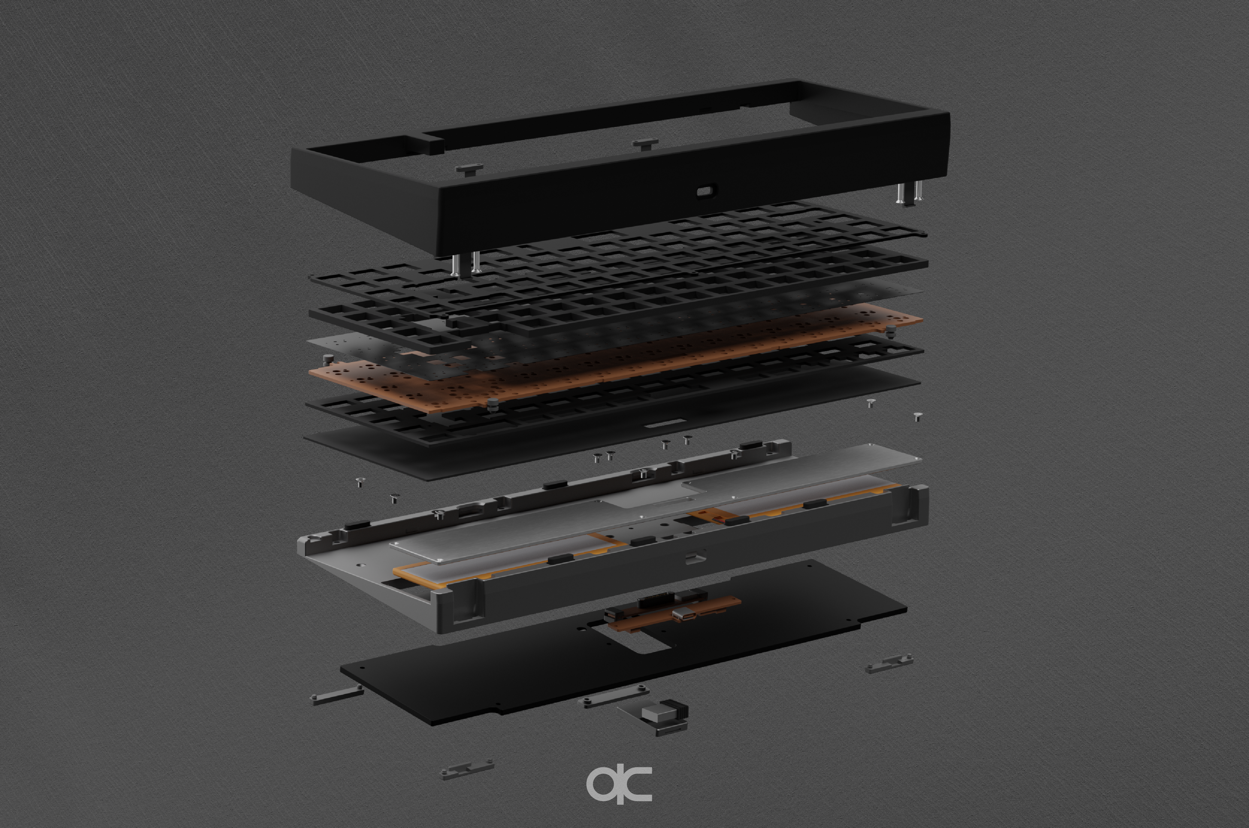 (Pre-Order) QK65v2 Classic Keyboard Kit Spray Coated Case Batch 9