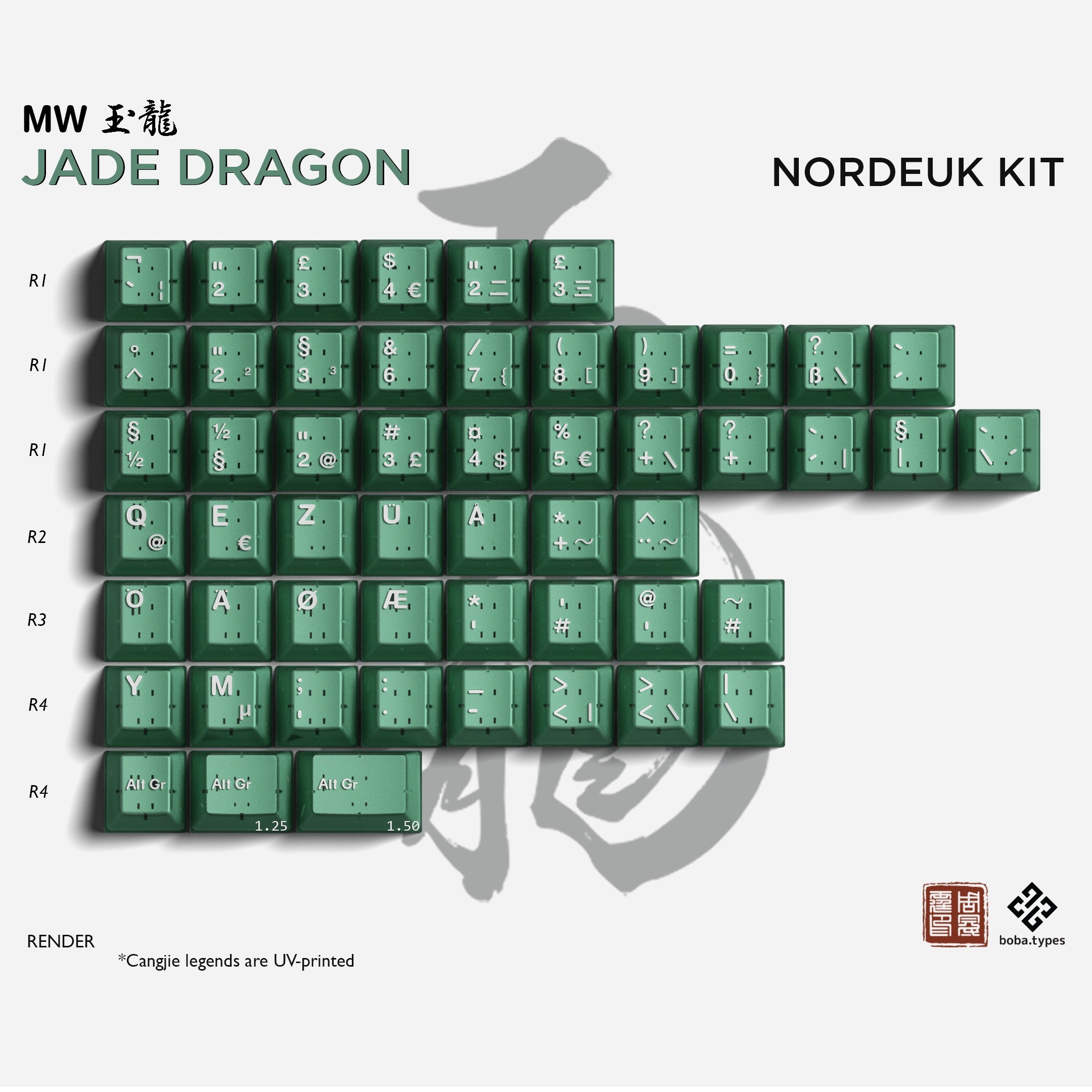 (In Stock) MW Jade Dragon Keyset