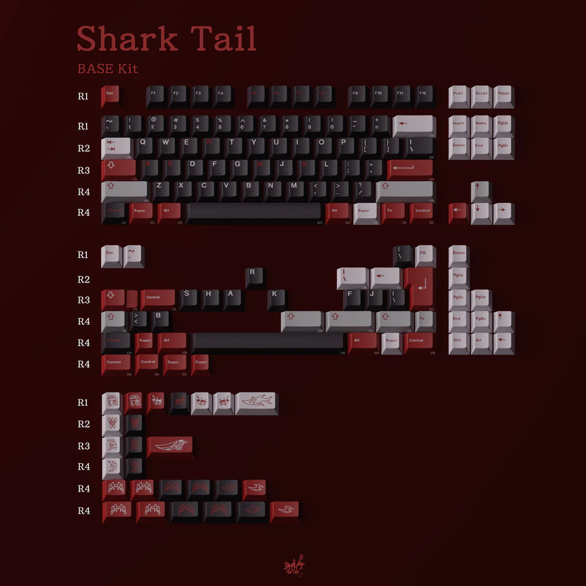 (In Stock) MW Shark Tail Keycaps