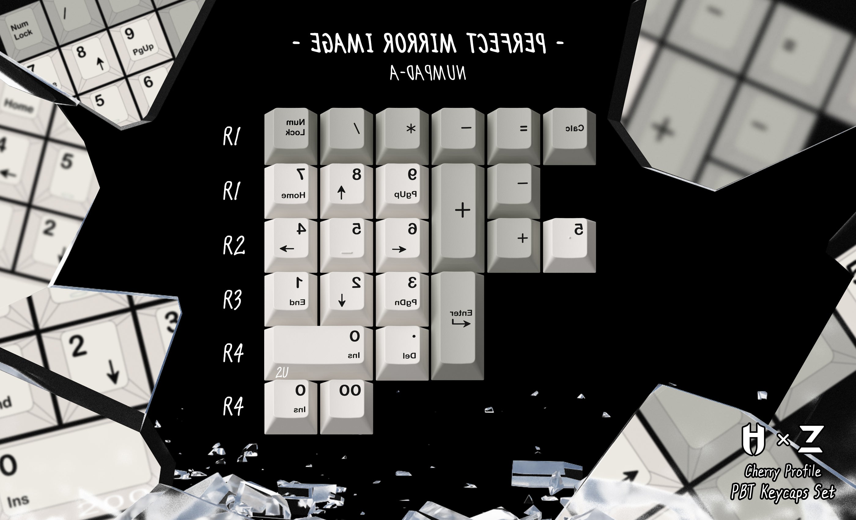 (In Stock) Zero-G Studio x Hammer PBT "Mirror Image" Keycaps