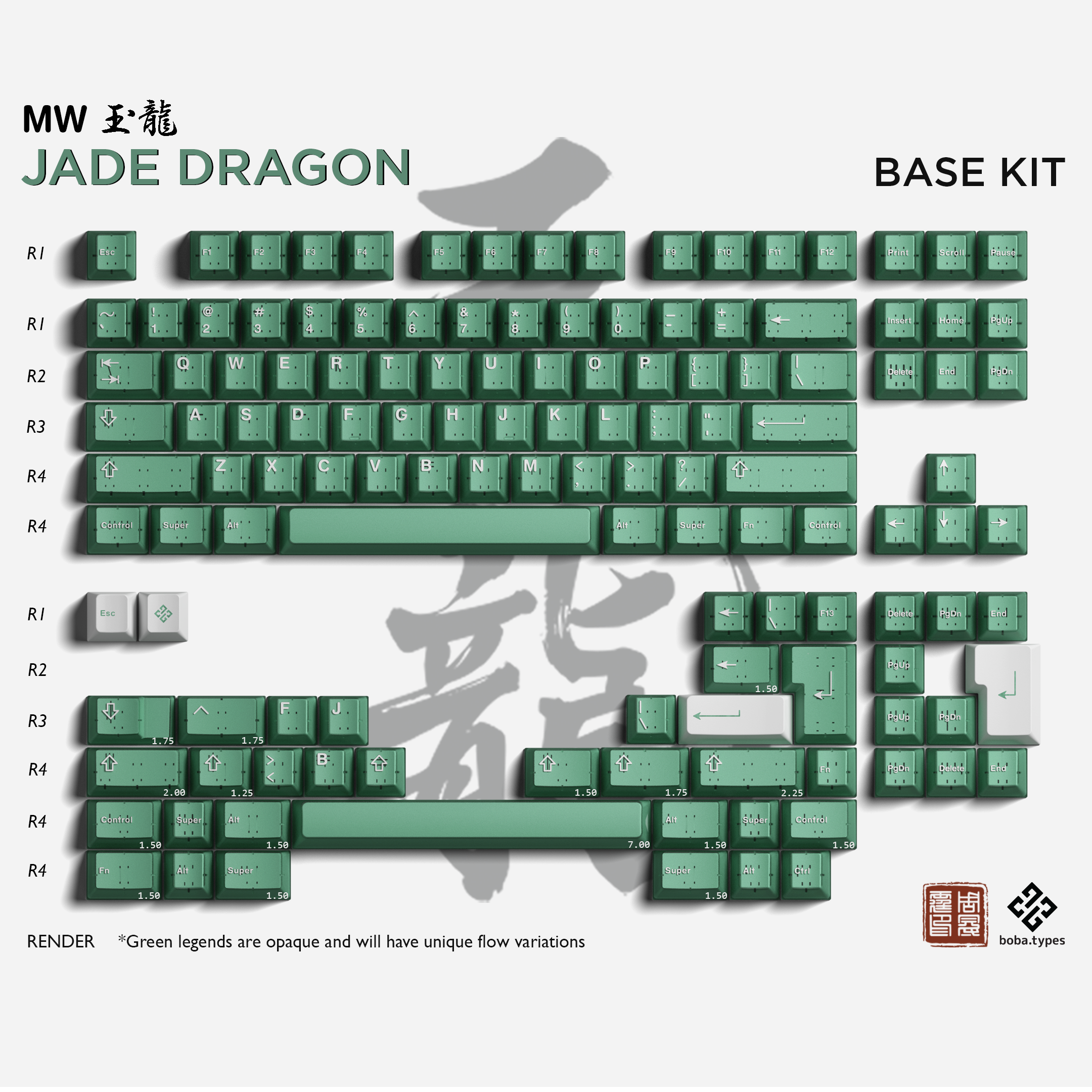 (In Stock) MW Jade Dragon Keyset