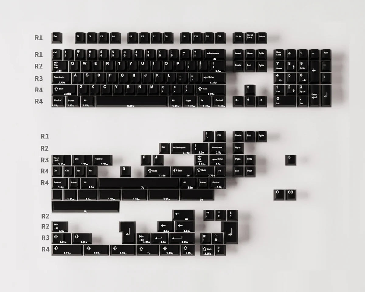 (In Stock) SW White on Black UV Version Polished Keycaps