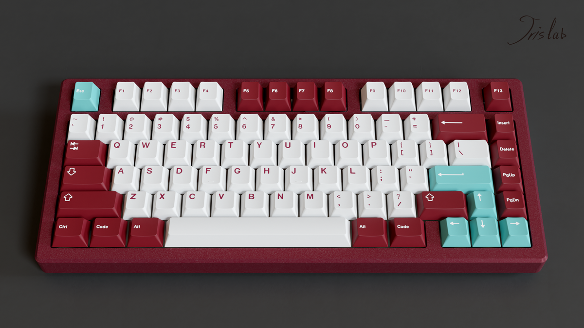 Group Buy) Jris75 Keyboard Kit - Wine Red & Black (Anodised 