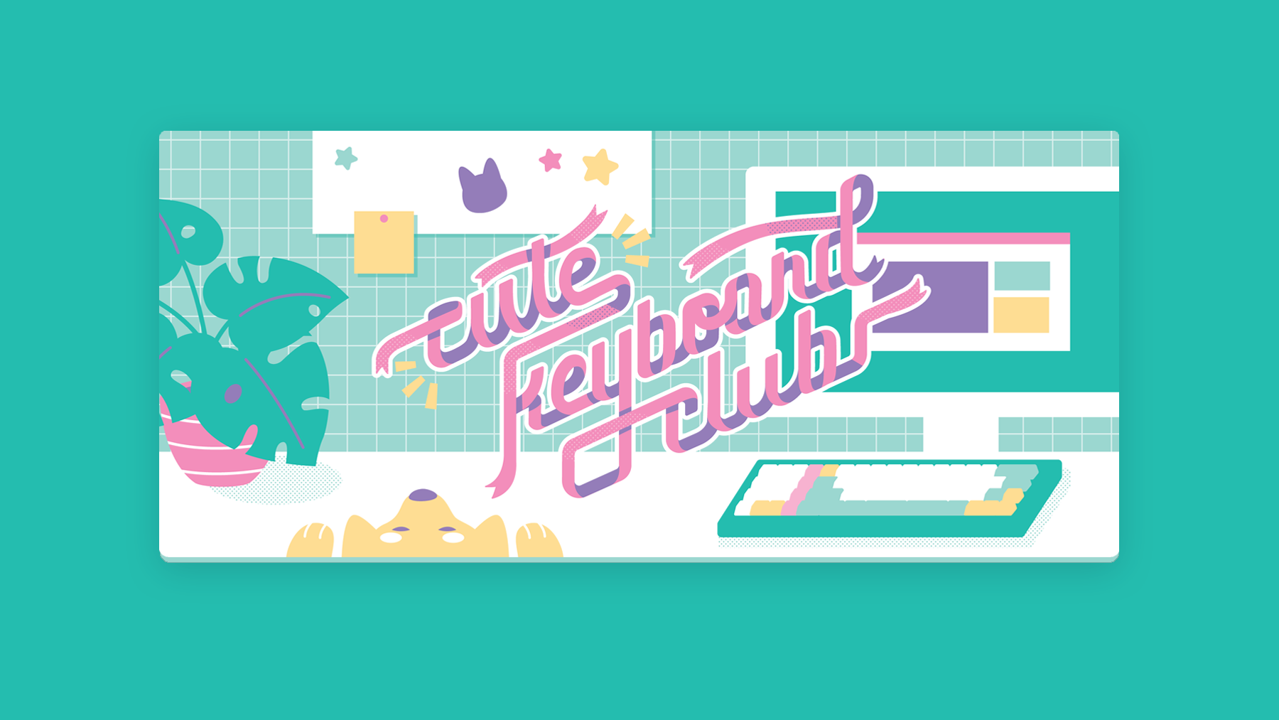 (In Stock) Cute Keyboard Club Deskmat