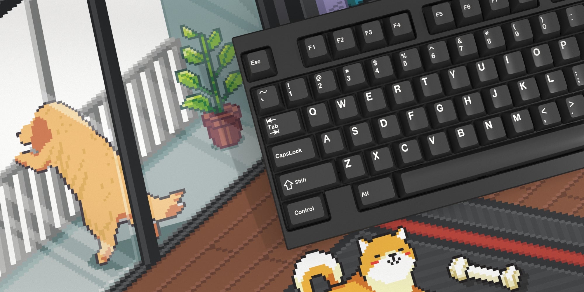 (In Stock) Dot Cat and Dot Dog Deskmats
