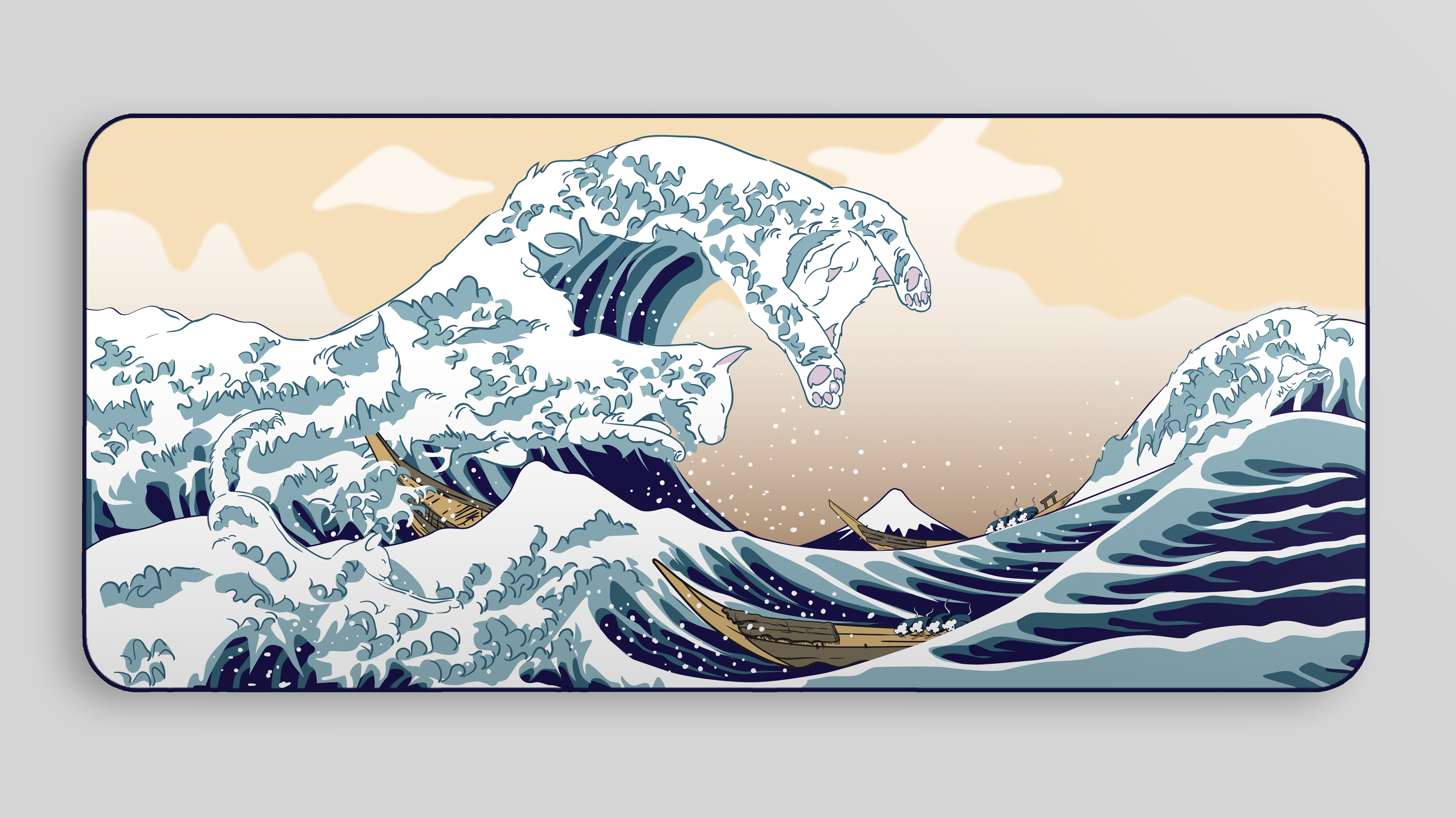 (In Stock) KAT Great Wave Deskmats