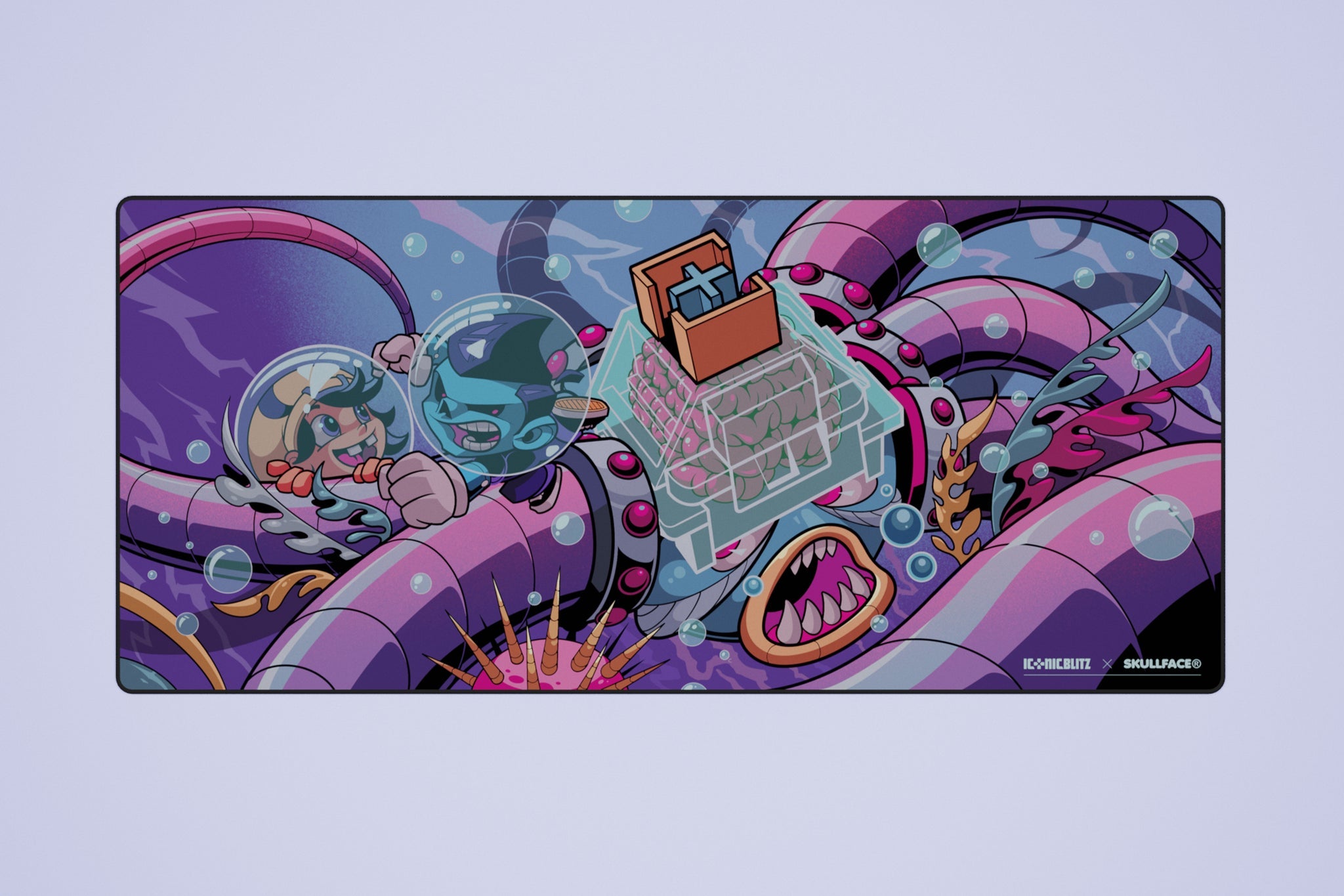 (In Stock) Midnight Dive Deskmats - Iconic Blitz x Skullface Collab