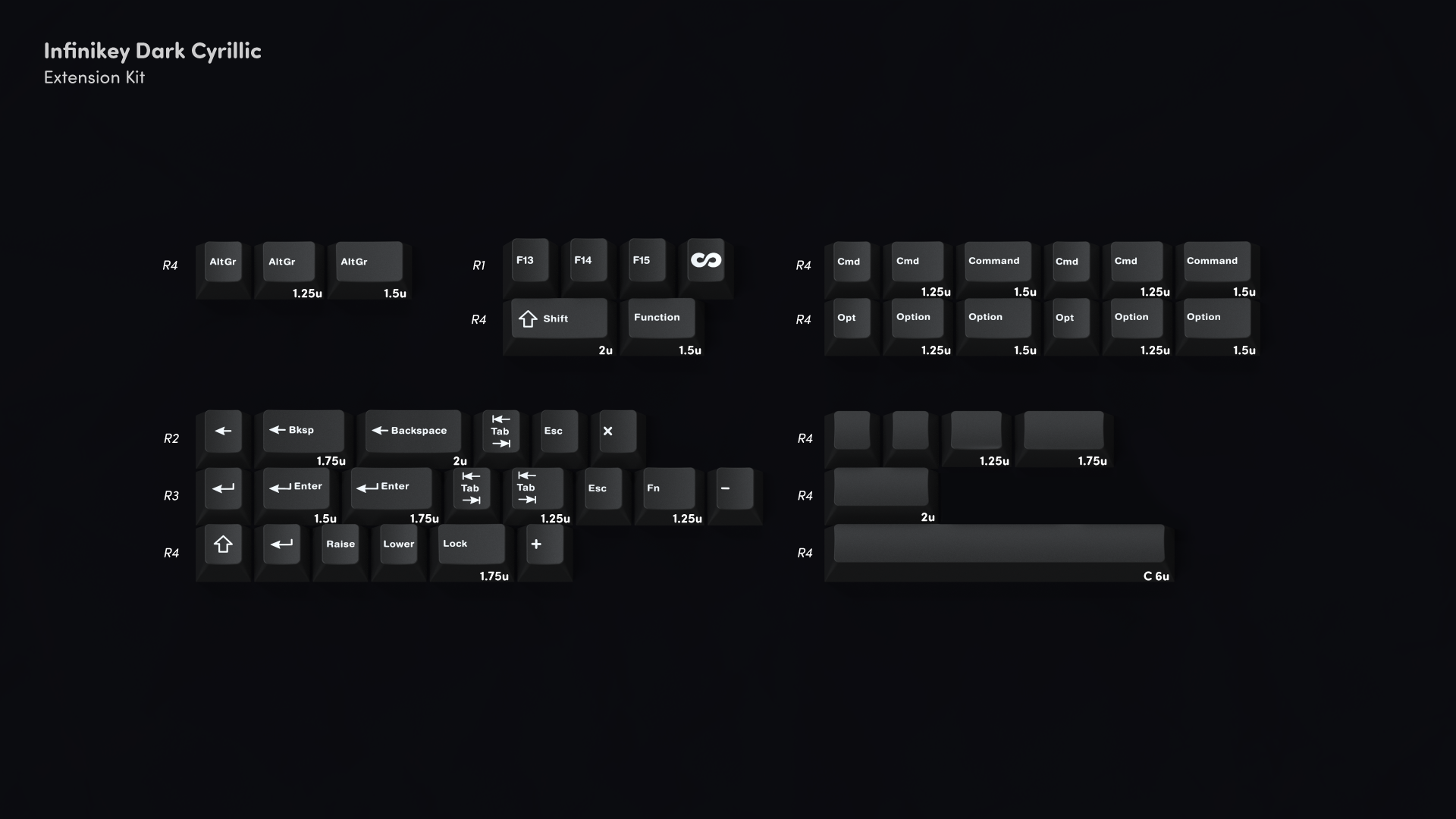 (In Stock) Infinikey Dark Cyrillic