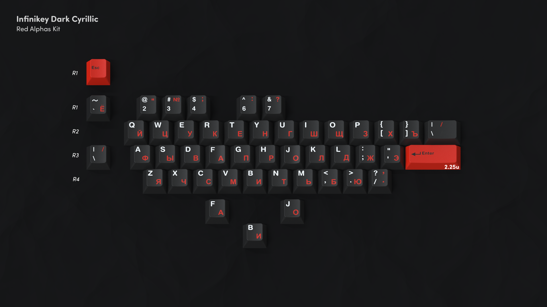 (In Stock) Infinikey Dark Cyrillic
