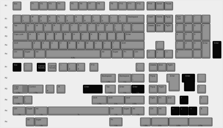 (In Stock) NicePBT Black on Grey