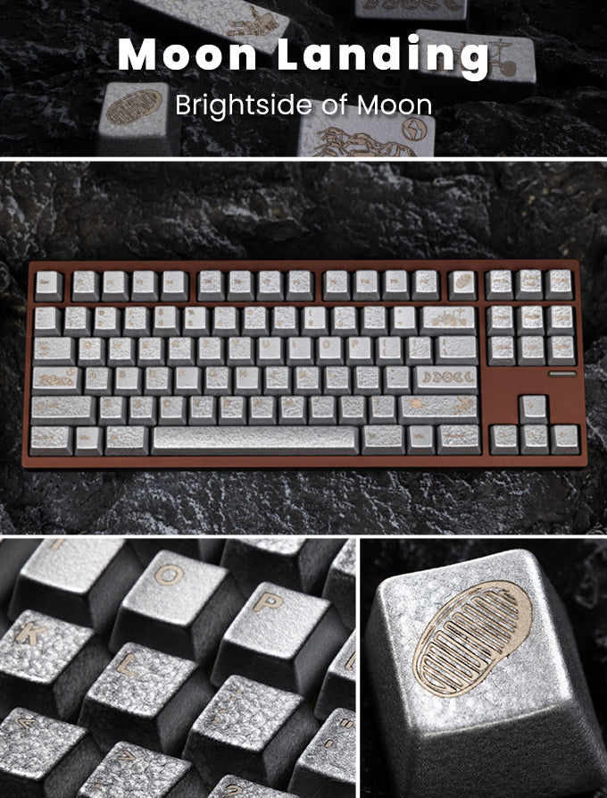 (Group Buy) Awekeys Metal Keycaps Set - Moon Landing