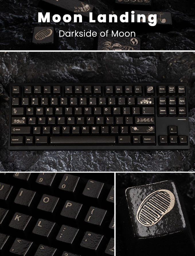 (Group Buy) Awekeys Metal Keycaps Set - Moon Landing