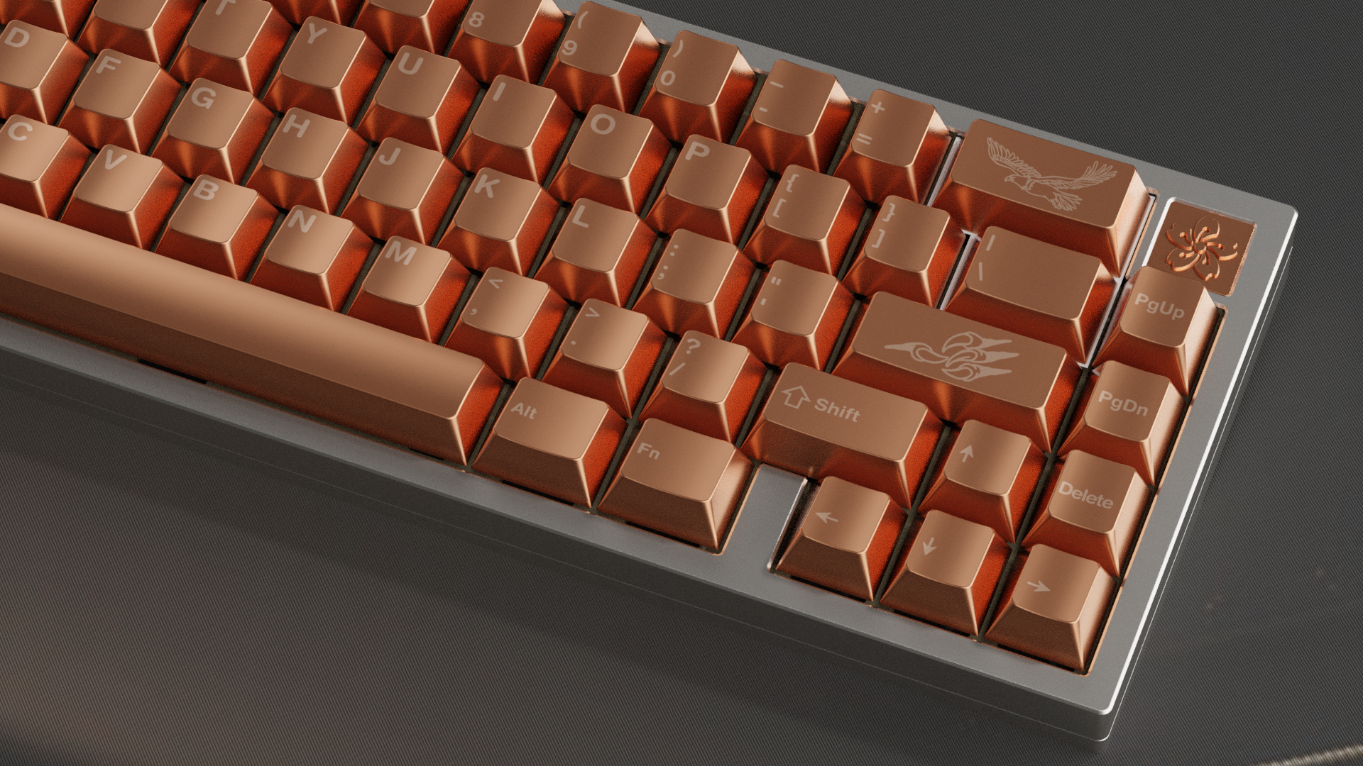 (In Stock) Awekeys Copper Eagle Full Metal Keycap Set