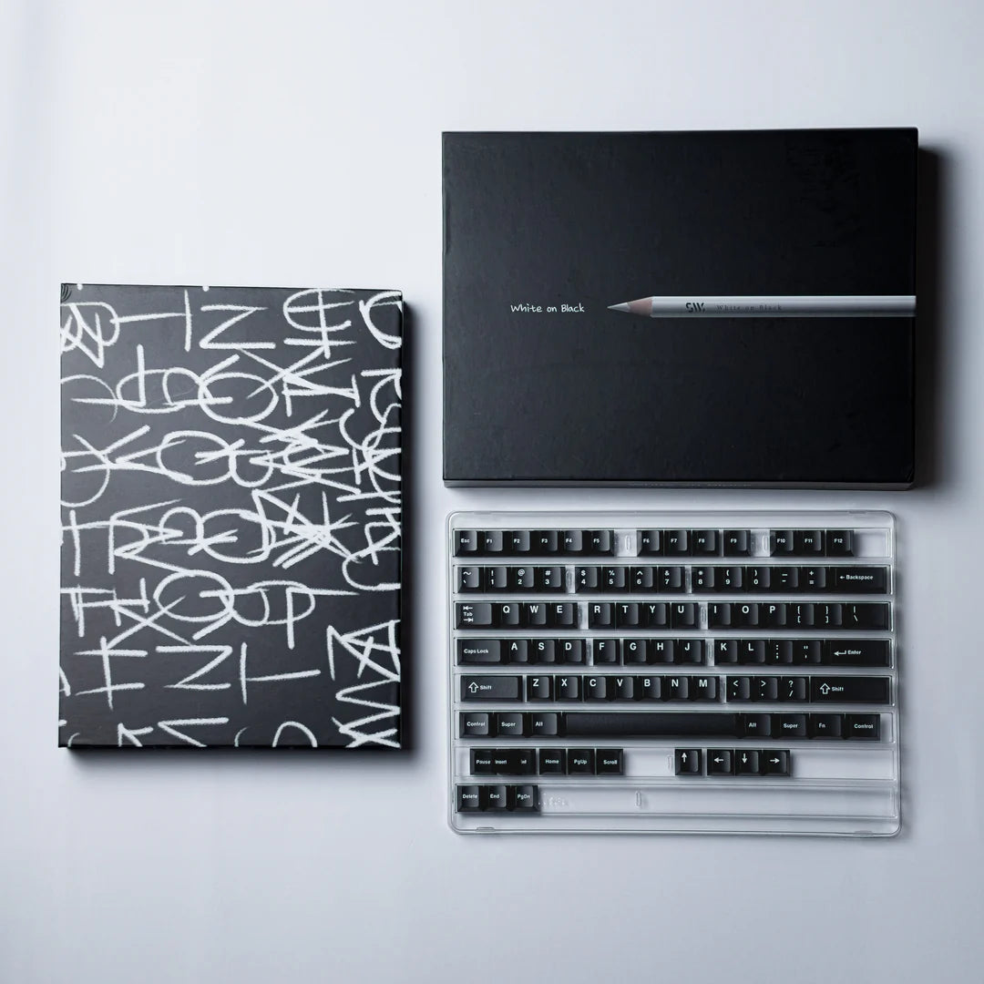 (In Stock) SW White on Black Keycaps