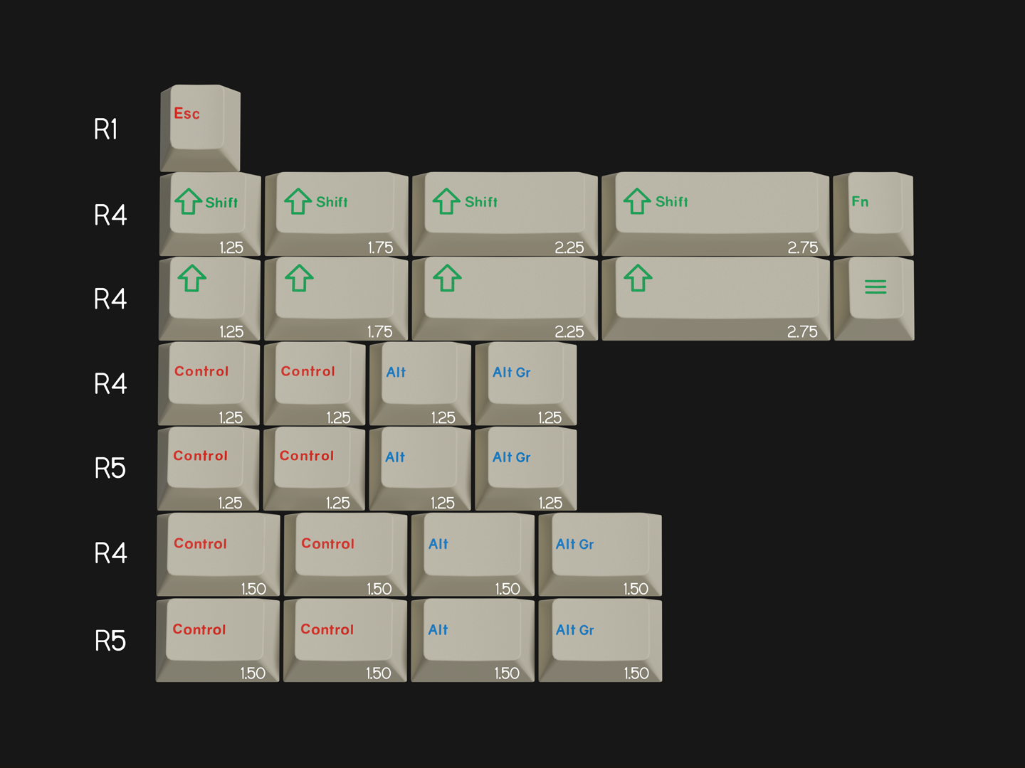 (In Stock) GMK Beige Addon + Extension