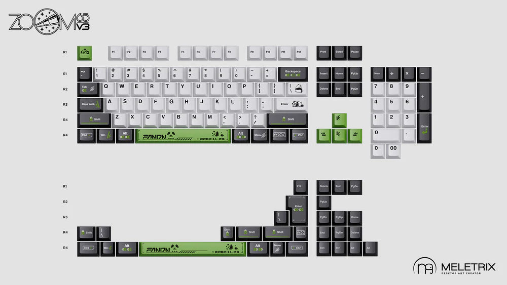 (Group Buy) Zoom65 V3 Panda Edition Keyboard Kit