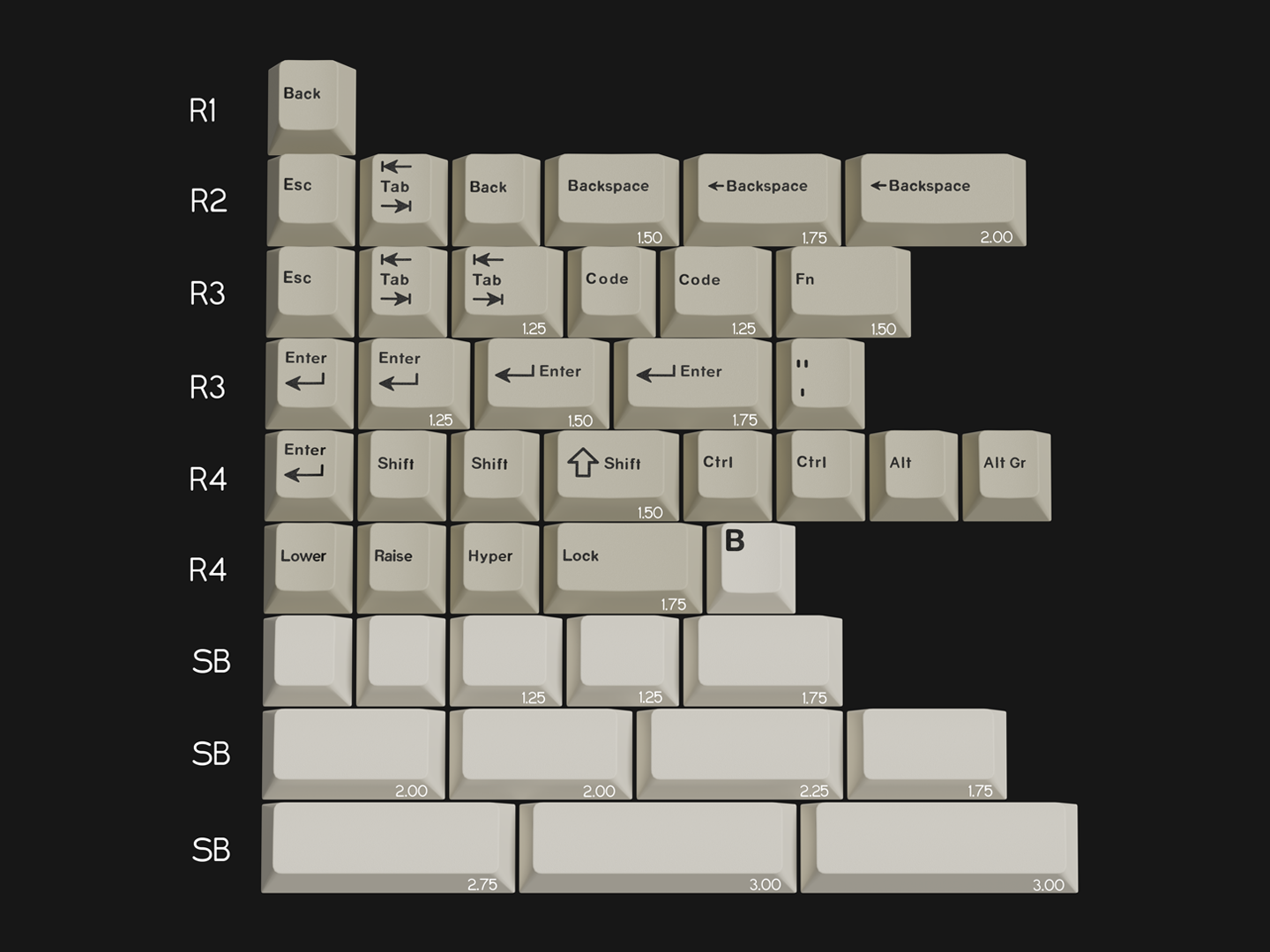 (In Stock) GMK Beige Addon + Extension