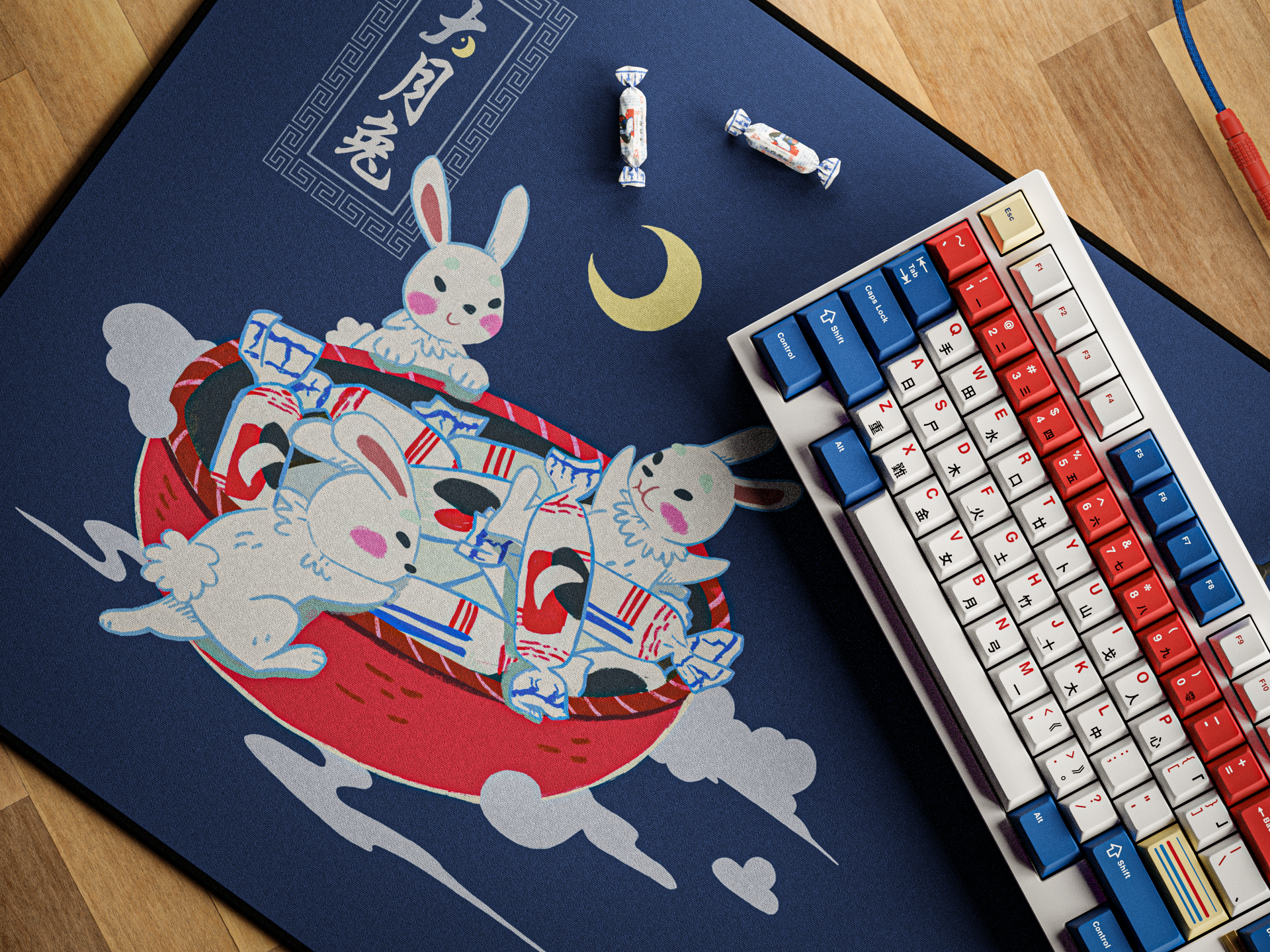 (In Stock) KKB Moon Rabbit Keycaps