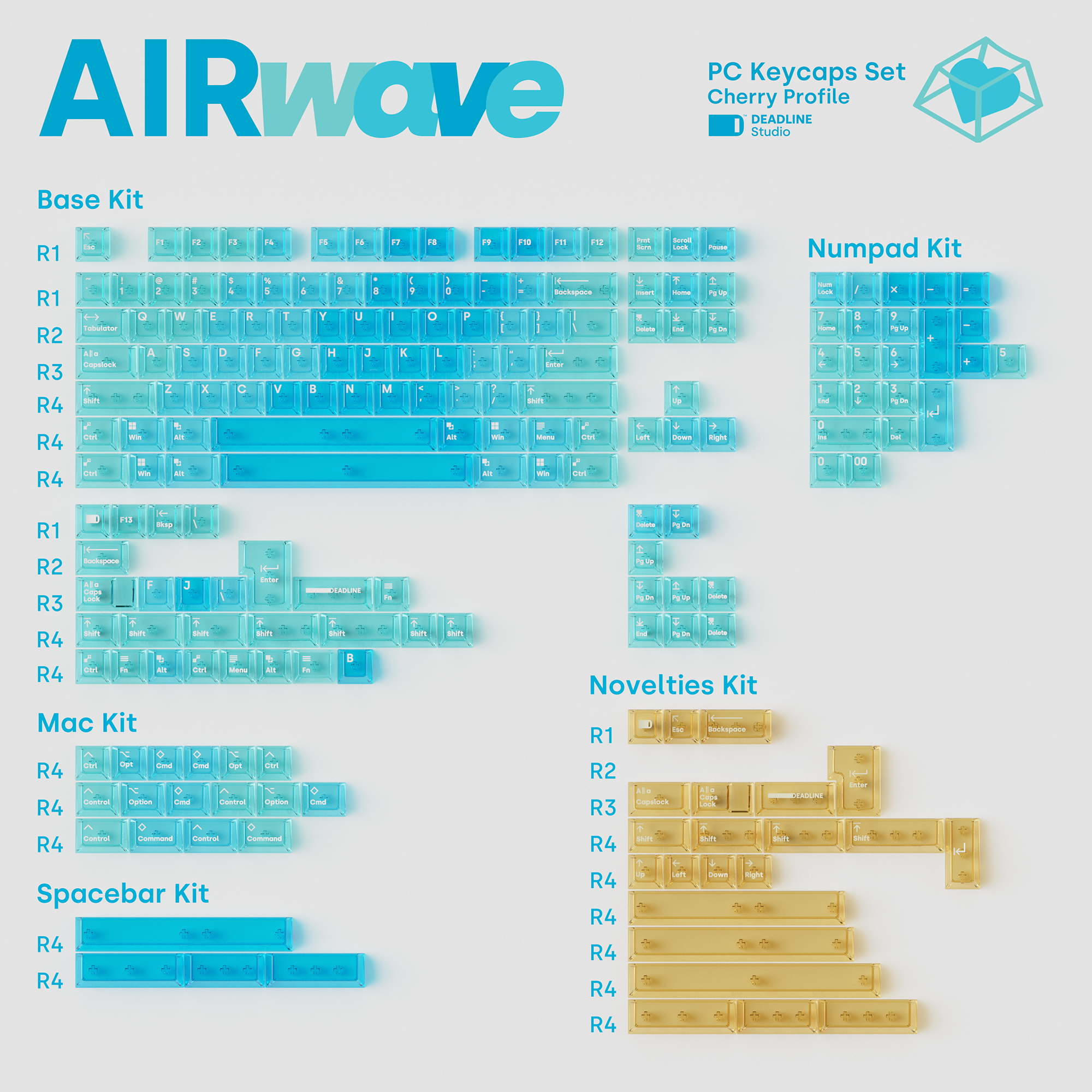 (Group Buy) Deadline Air-Wave Keycaps