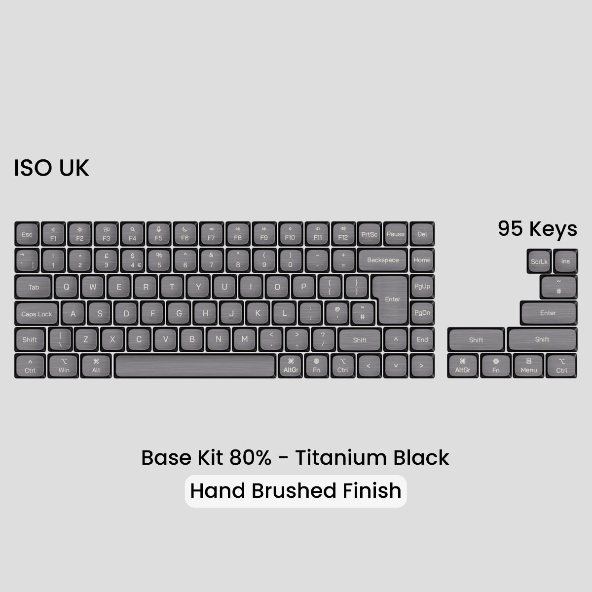 キーボード Awekeys Air Titanium Black(Hand Brushed) Coming Soon) Awekeys Air - Low Profile Metal Keycaps