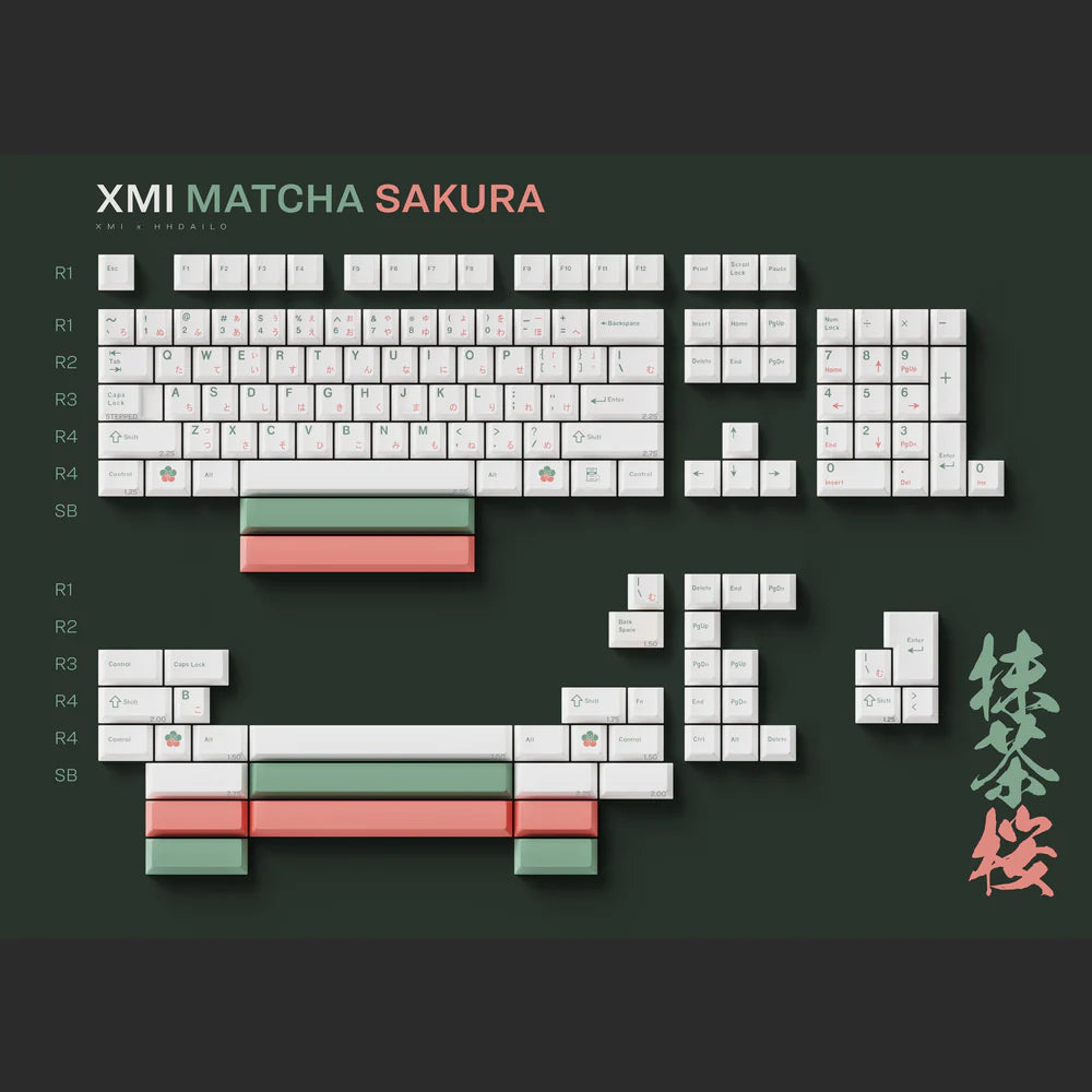 (In Stock) XMI Matcha Sakura Keycaps