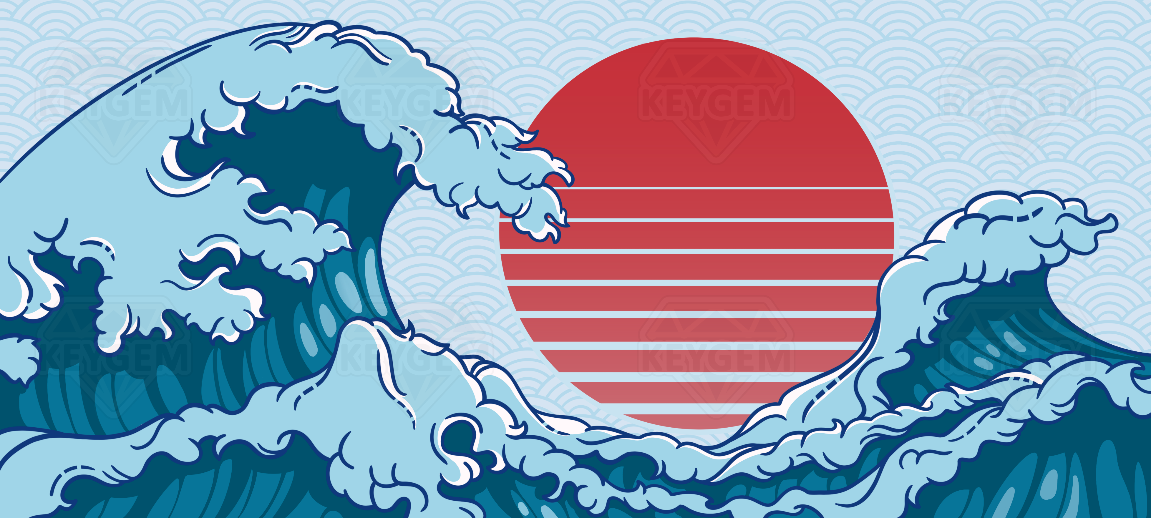 (Group Buy) The Great Retro Wave Deskmat