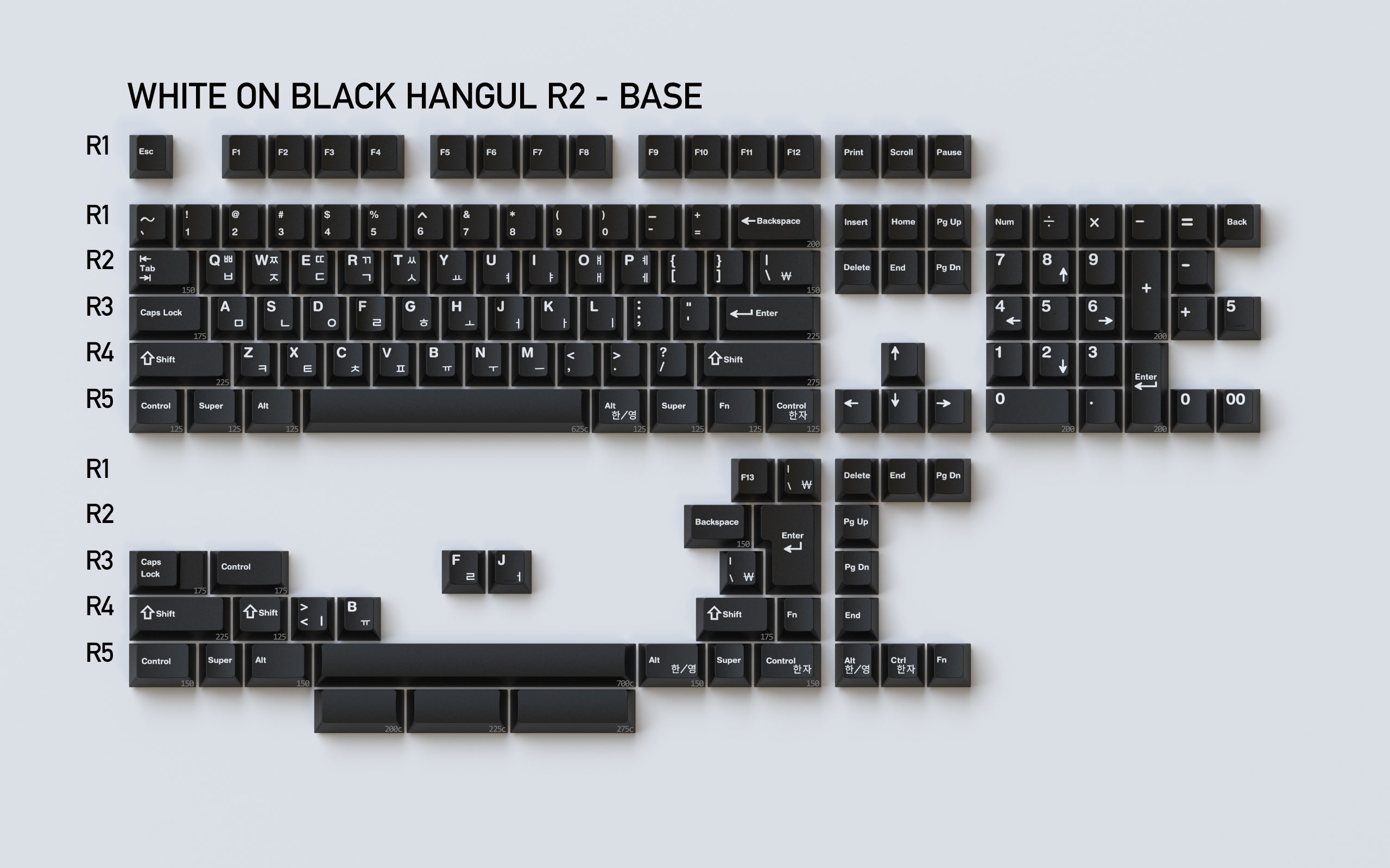 (In Stock) GMK WOB & BOW Hangul R2