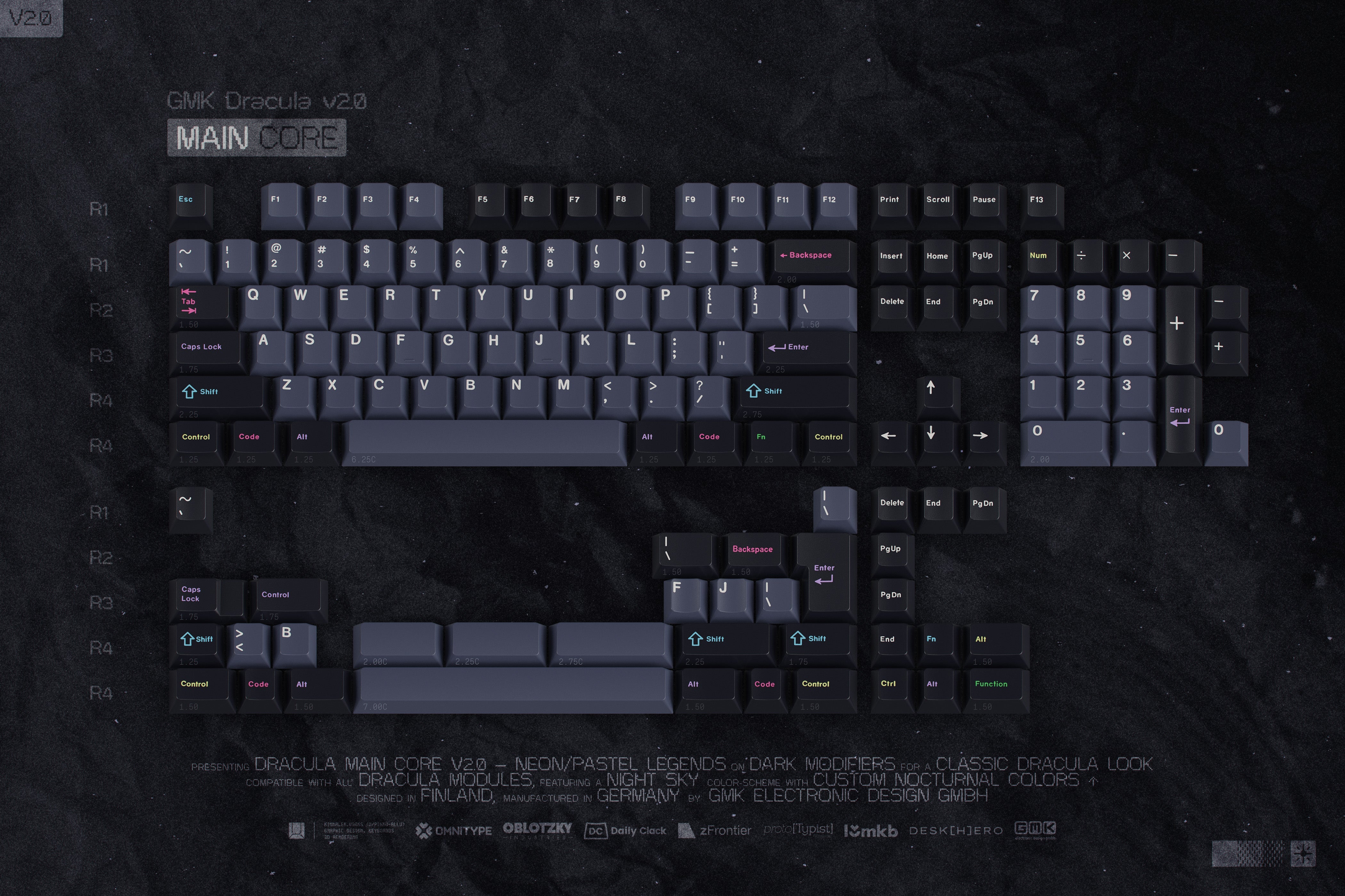 (In Stock) GMK CYL Dracula V2 Keyset