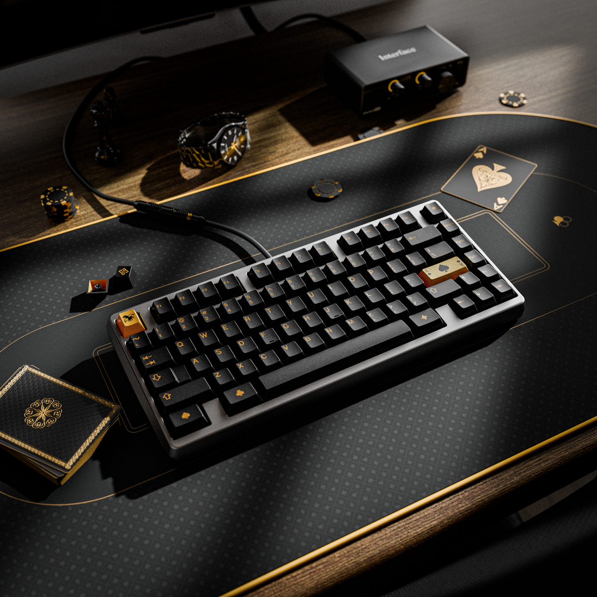 キーボード GMK black and gold base kit + addons GMK Black & Gold