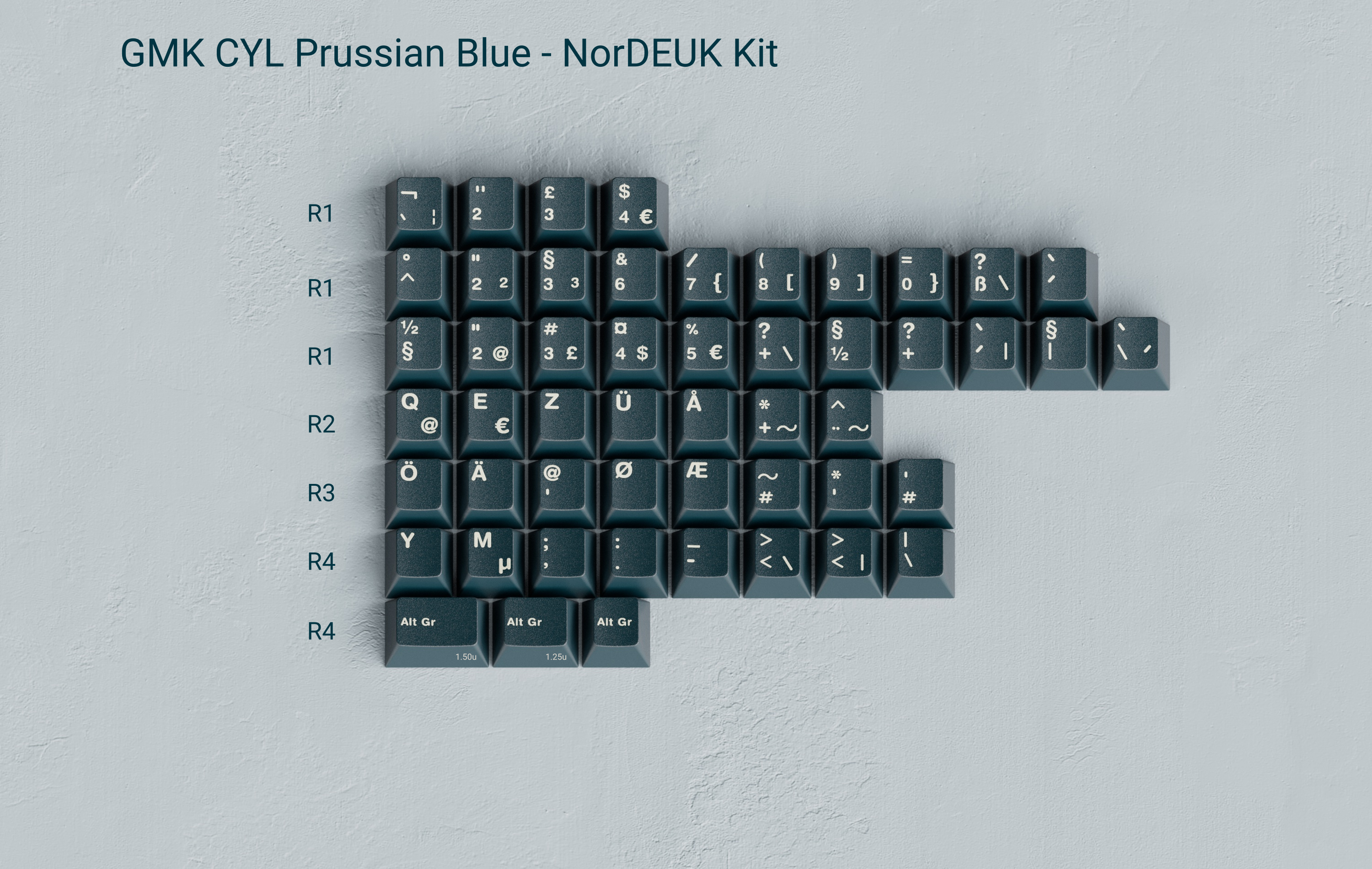 (Group Buy) GMK Prussian Blue Keycaps