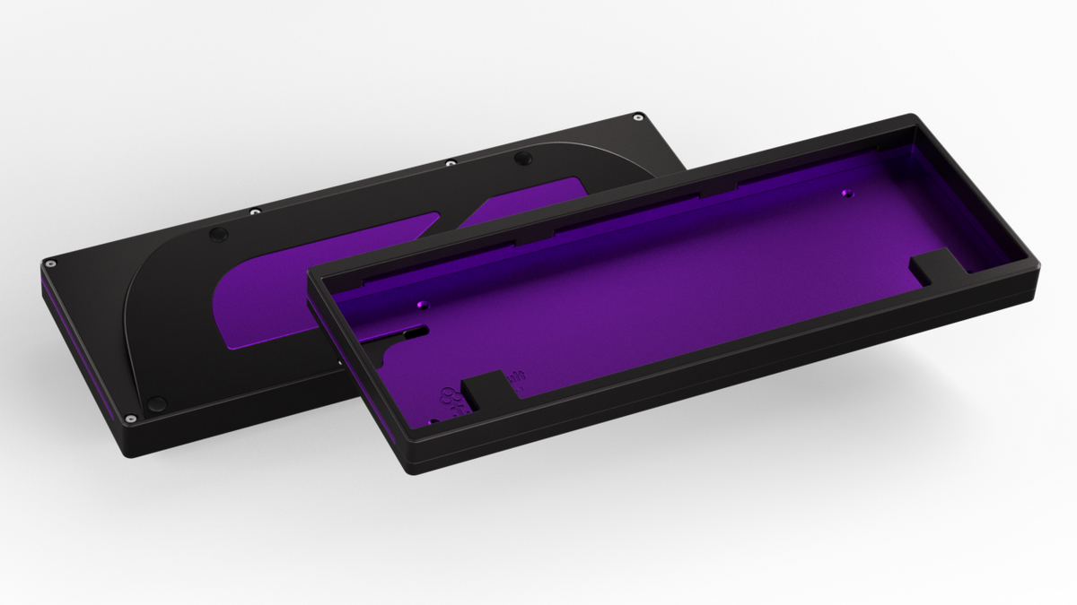 render of a Keycult No. 1 / 60 with a black case and alu purple mid