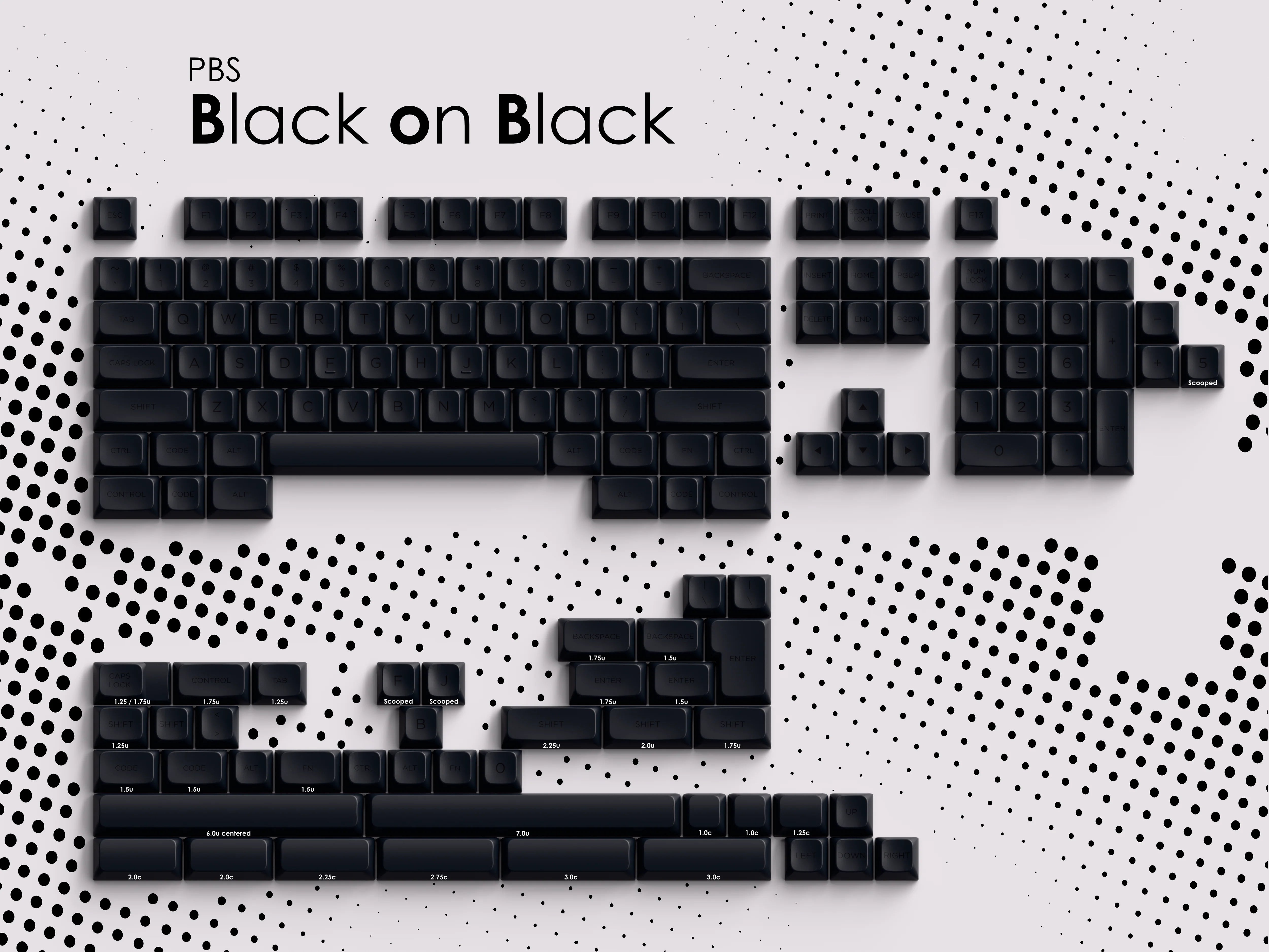 (In Stock) PBS Black on Black Keycaps