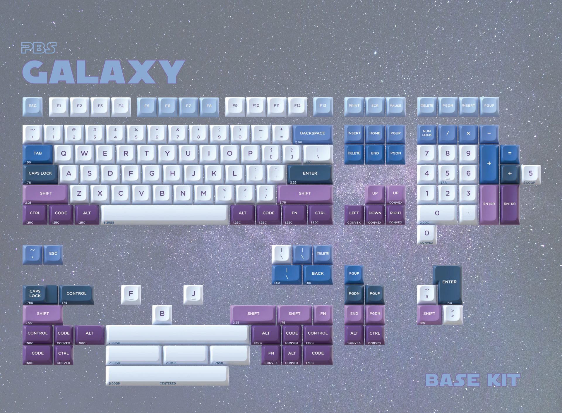 キーボード PBS Galaxy 40s/Ortho Base In Stock) PBS Galaxy