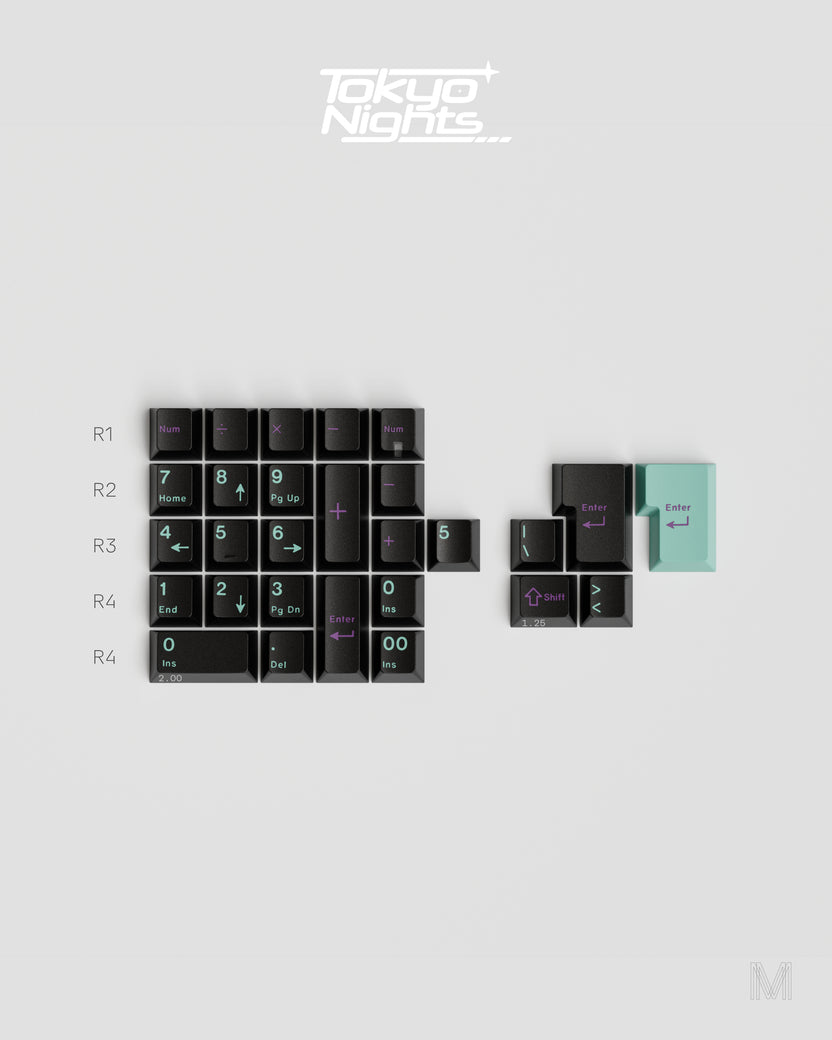 GMK CYL Tokyo Nights R2 Keycap Set – GMK Tokyo Nights R2 - Numpad+ISO