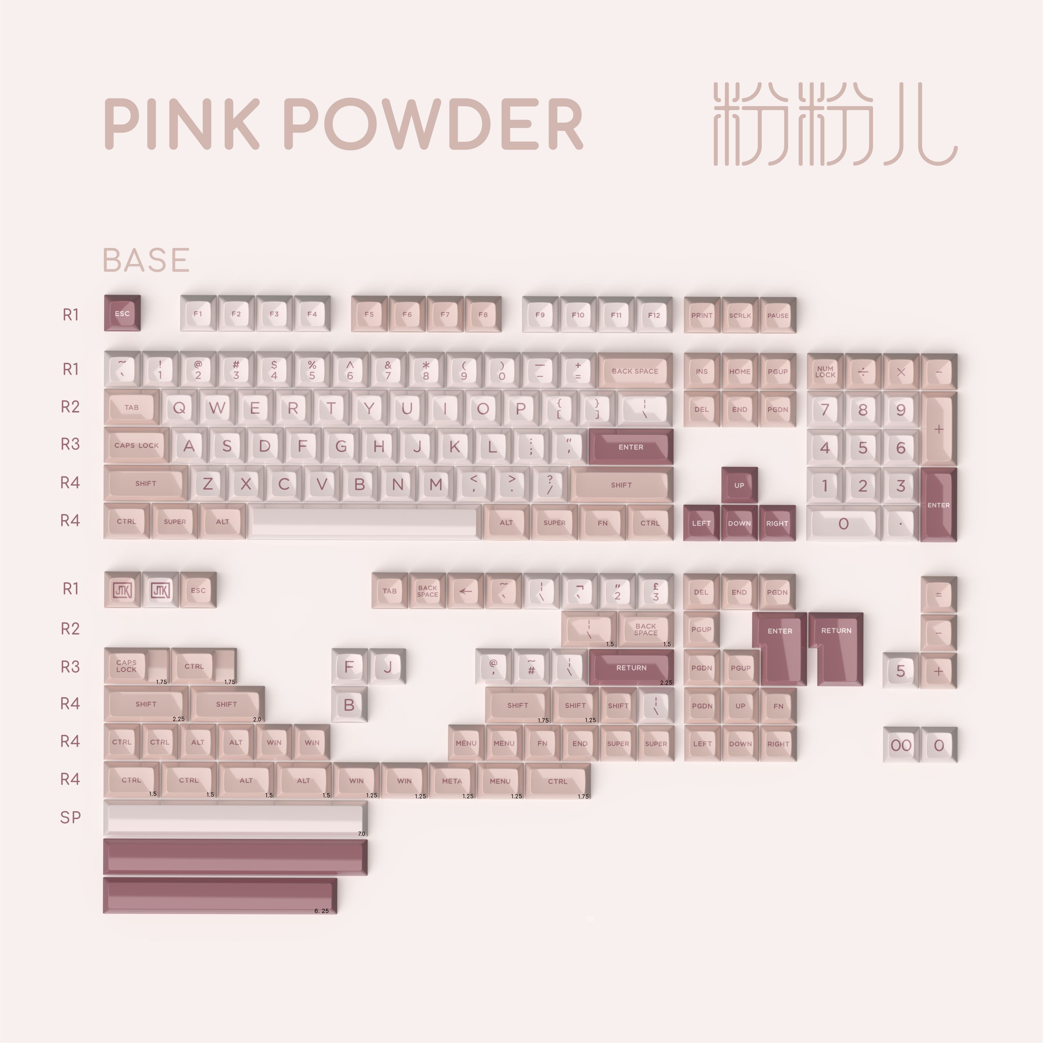 (In Stock) JTK HSA Pink Powder Keyset