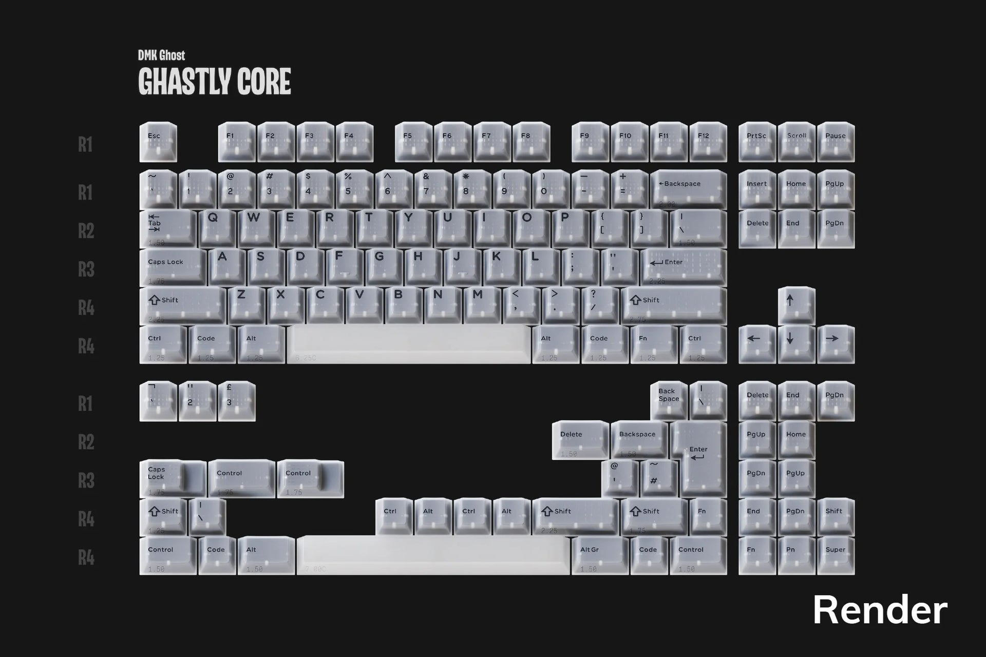 ほぼ未使用 Domikey Ghost 全部入り! Base Extension Protozoa) Domikey Ghost Keycaps
