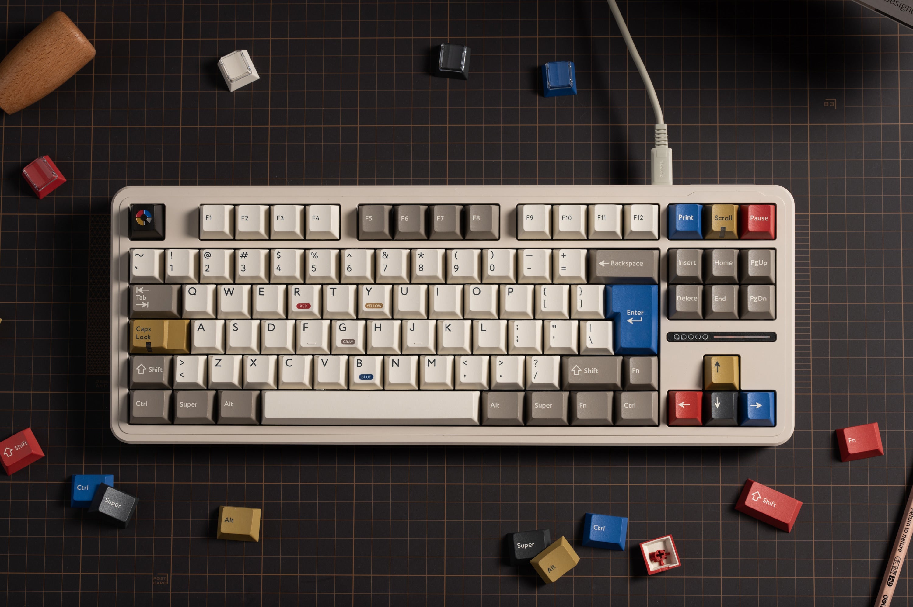 (In Stock) PBTFans Retro 100  Keycap Set