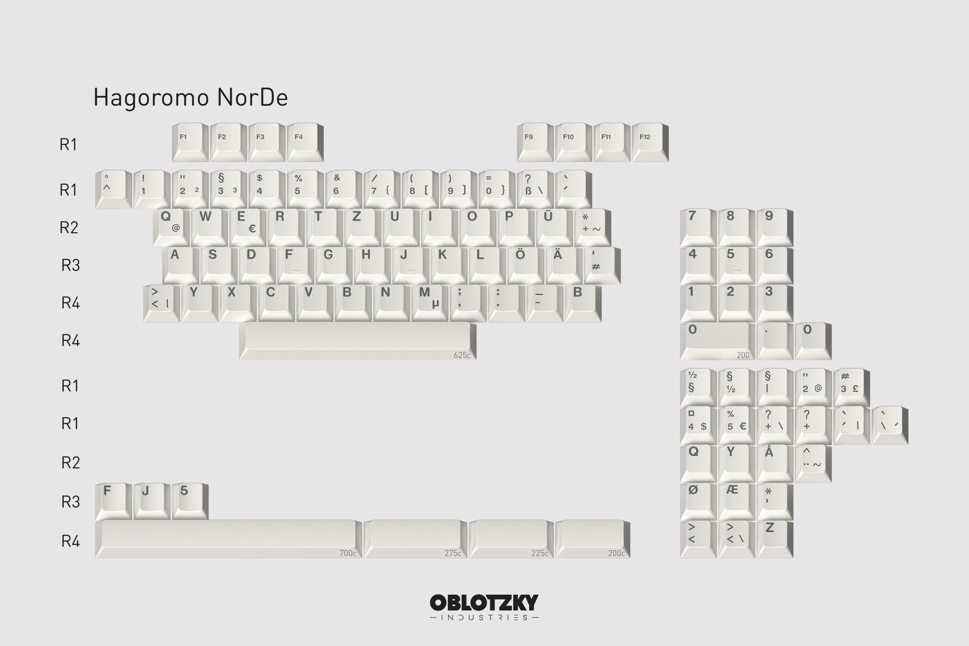 キーボード HAGOROMO ALPHAS + OBLIVION MODIFIERS Oblotzky Oblivion V1 Hagoromo Alphas, Monochrome Modifiers